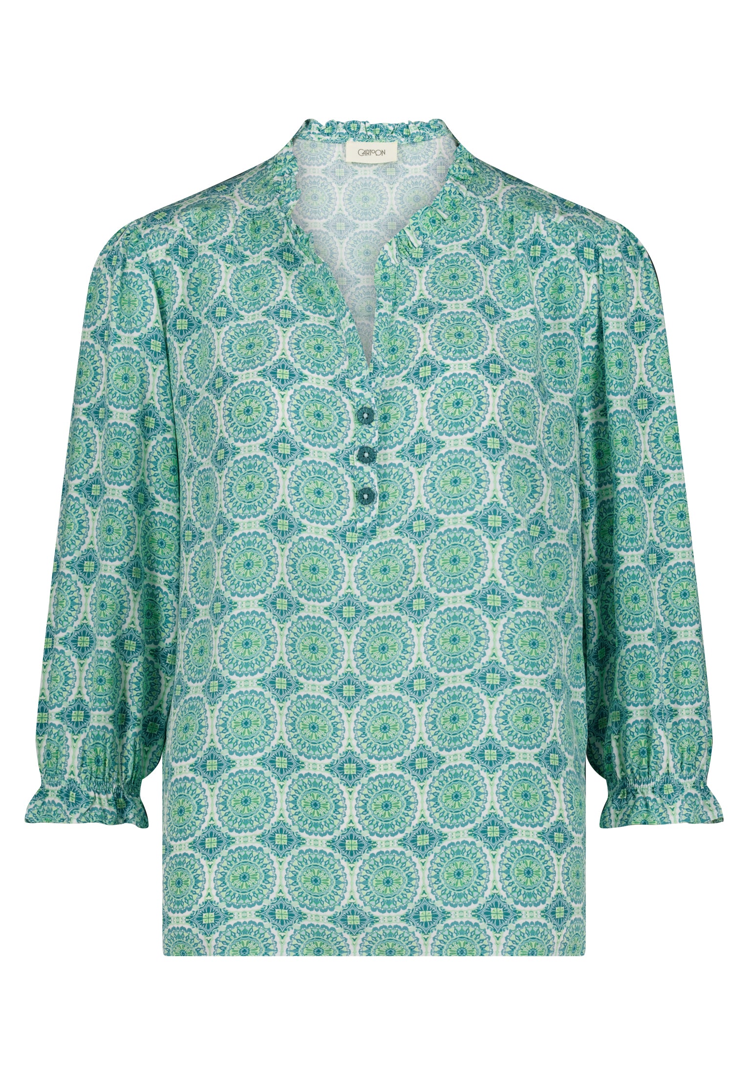 Cartoon Damen Blusen Green/Blue