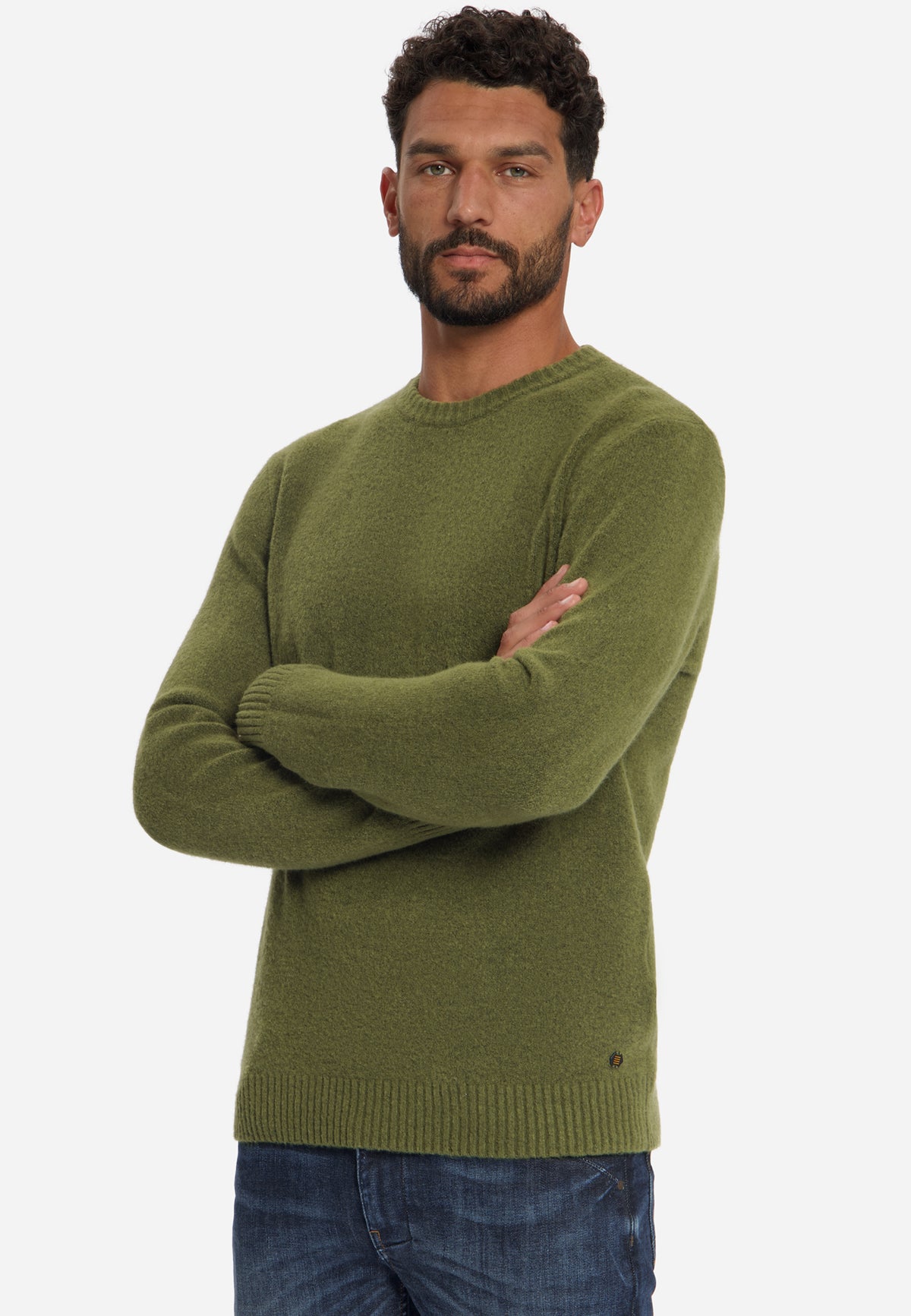 No Excess Herren Pullover Moss