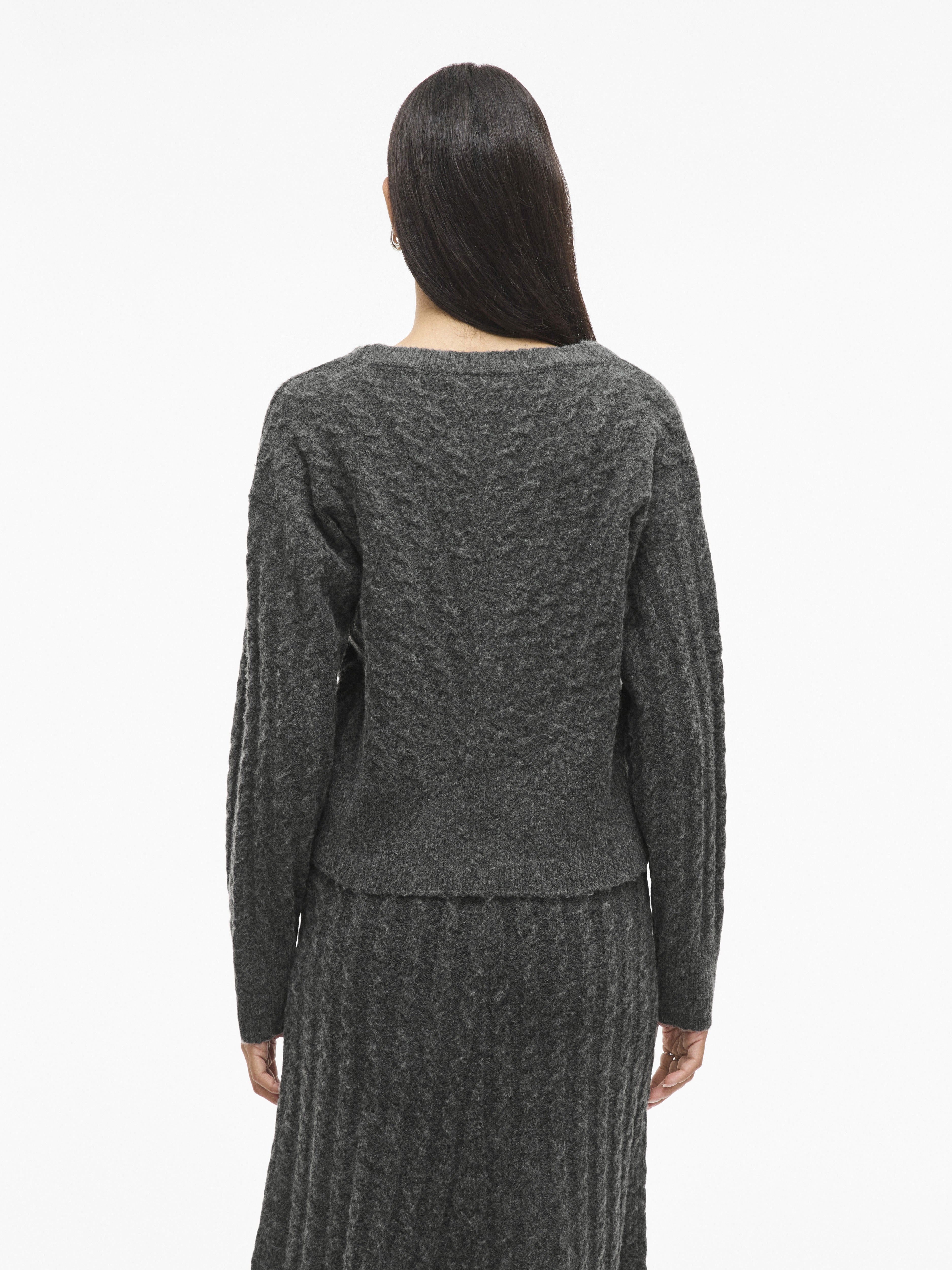 Vila Damen Strickjacken Dark Grey Melan