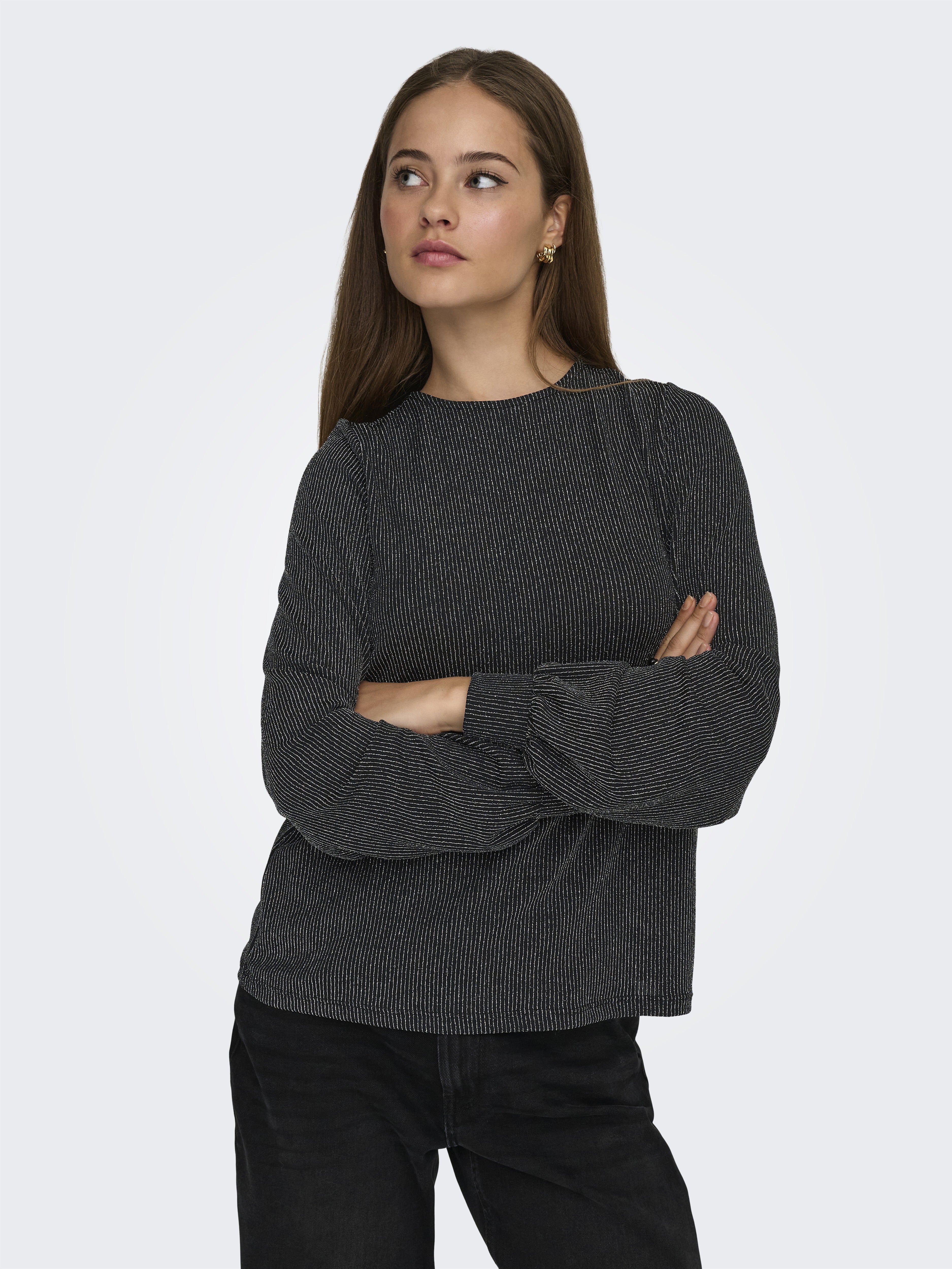 Only Damen Tops Black/Silver Gl