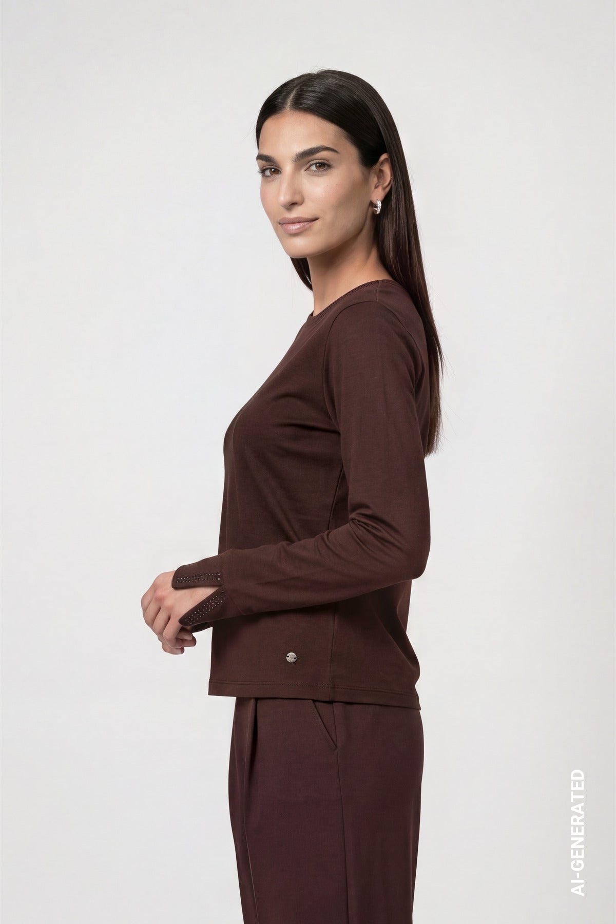 Monari Damen T-Shirts Black Coffe