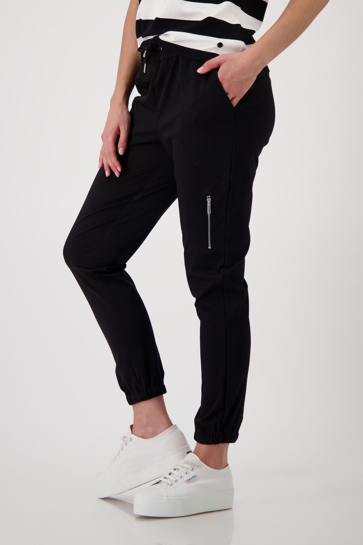 Monari Damen Hosen  Schwarz
