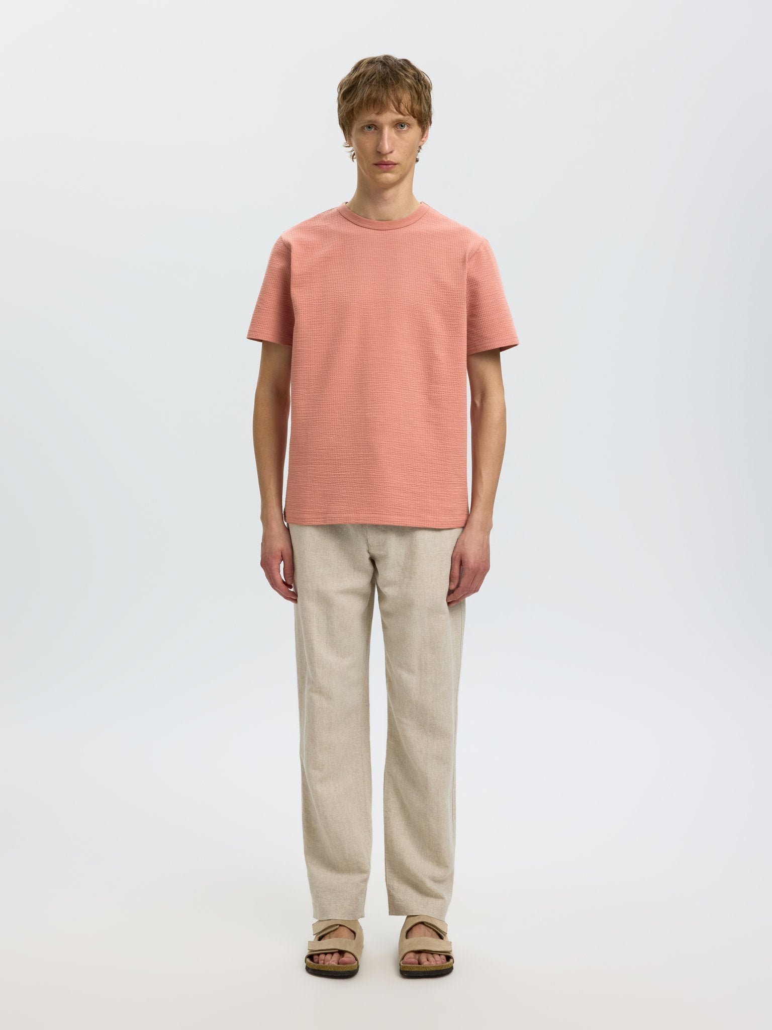 Selected homme Herren T-Shirts kurz Rose Daw
