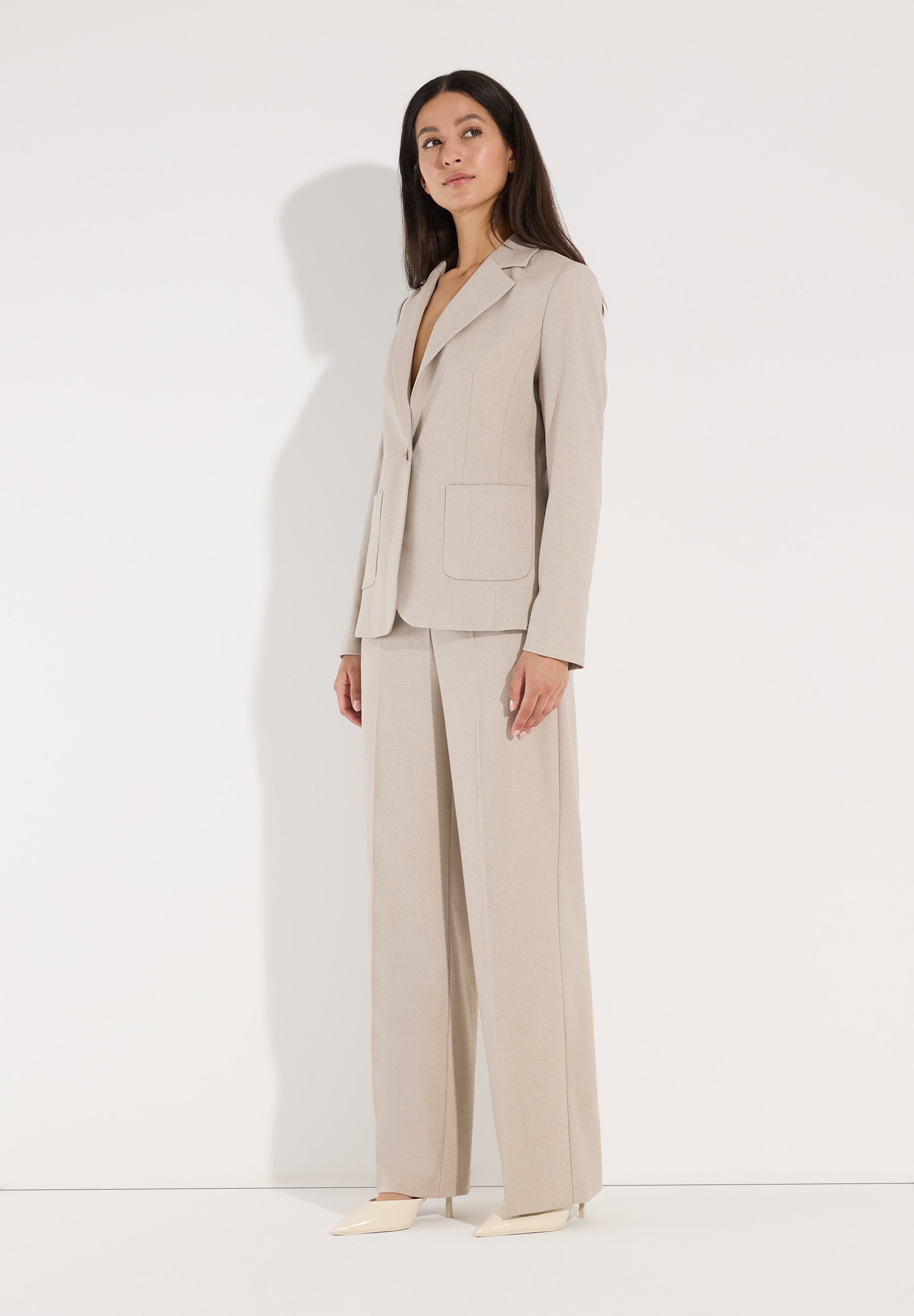 More & More Damen Blazer  Pale Stone