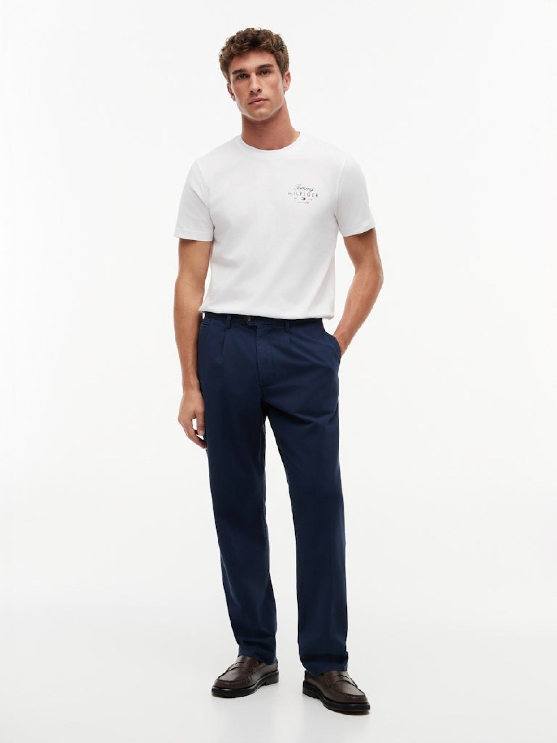 Tommy Hilfiger Herren T-Shirts kurz Ybr White
