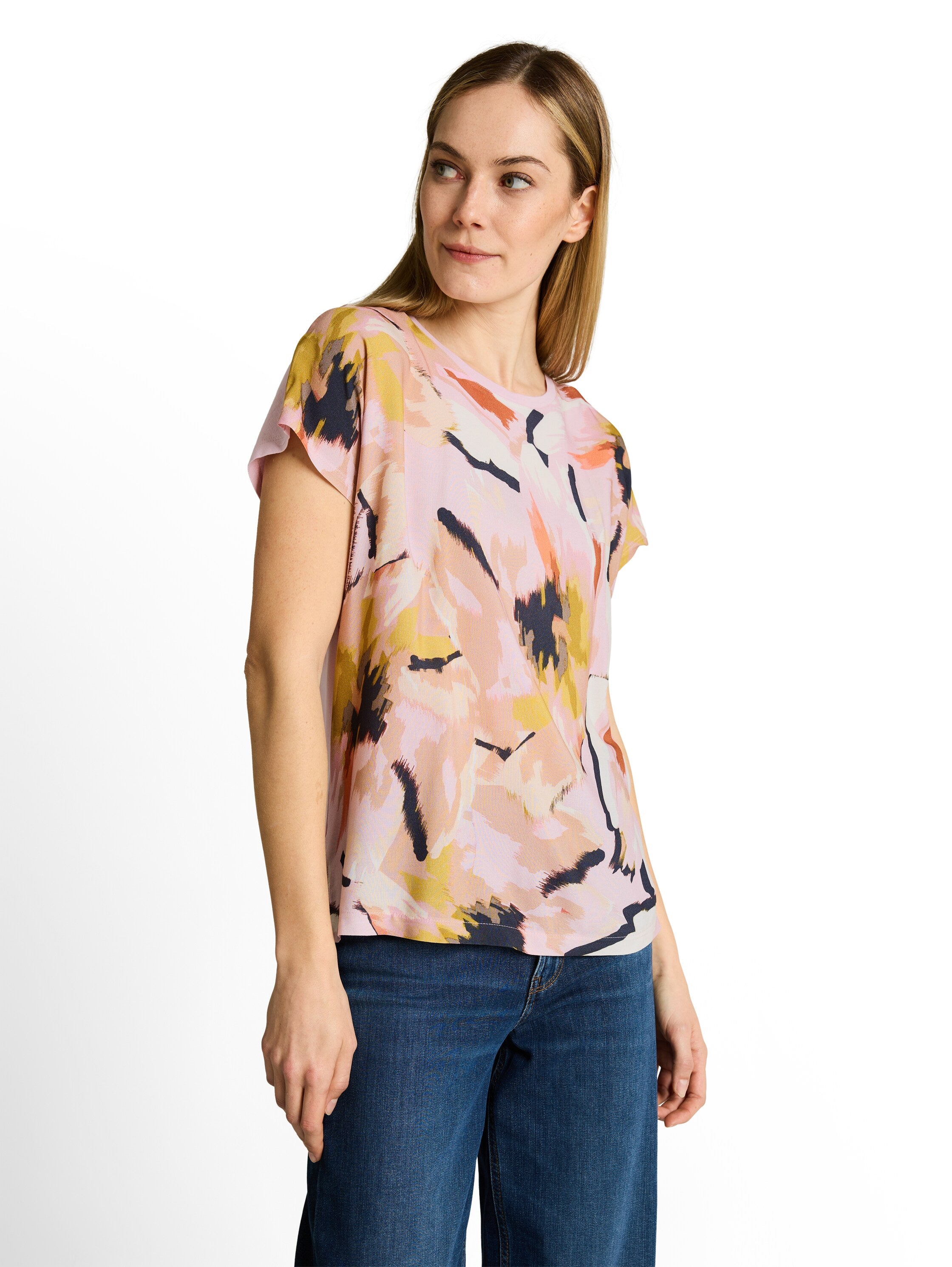 Tom Tailor Damen T-Shirts Big Abstract Fl