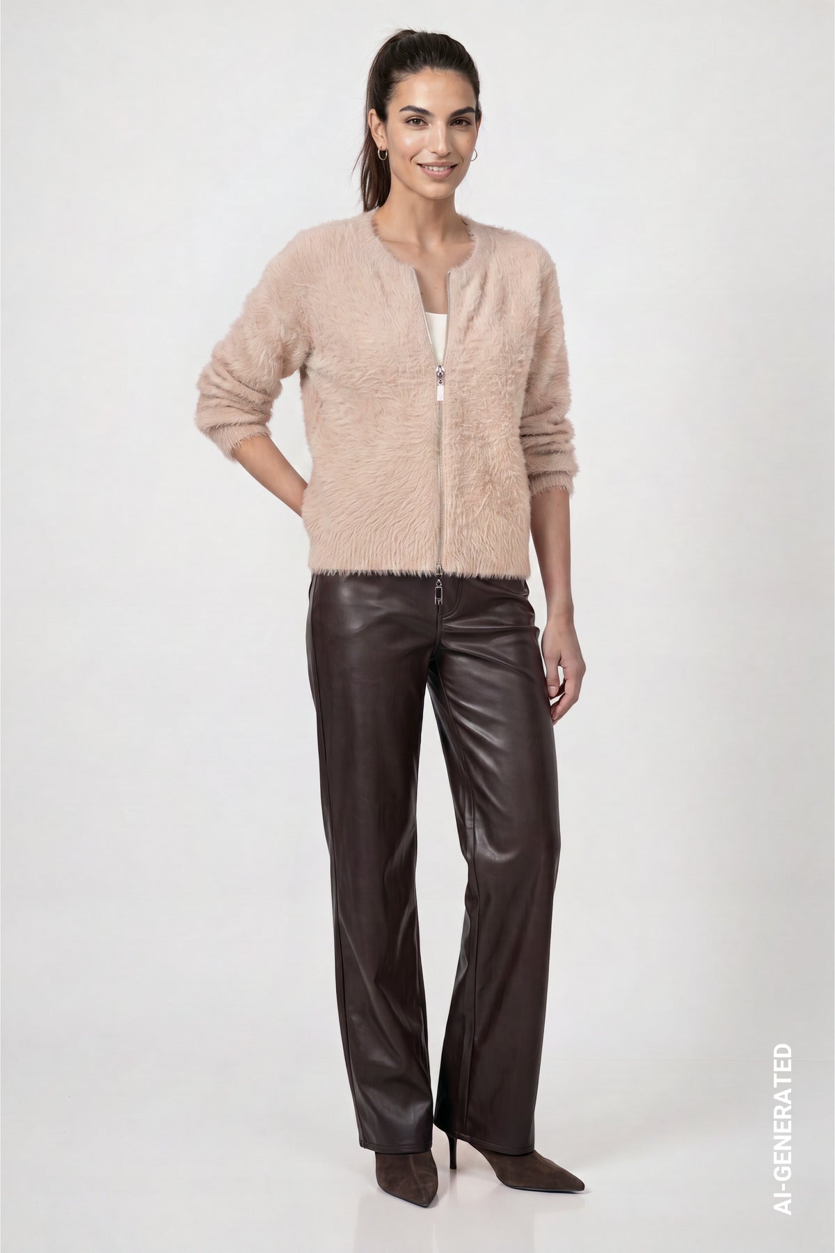 Monari Damen Strickjacken Cappuccino