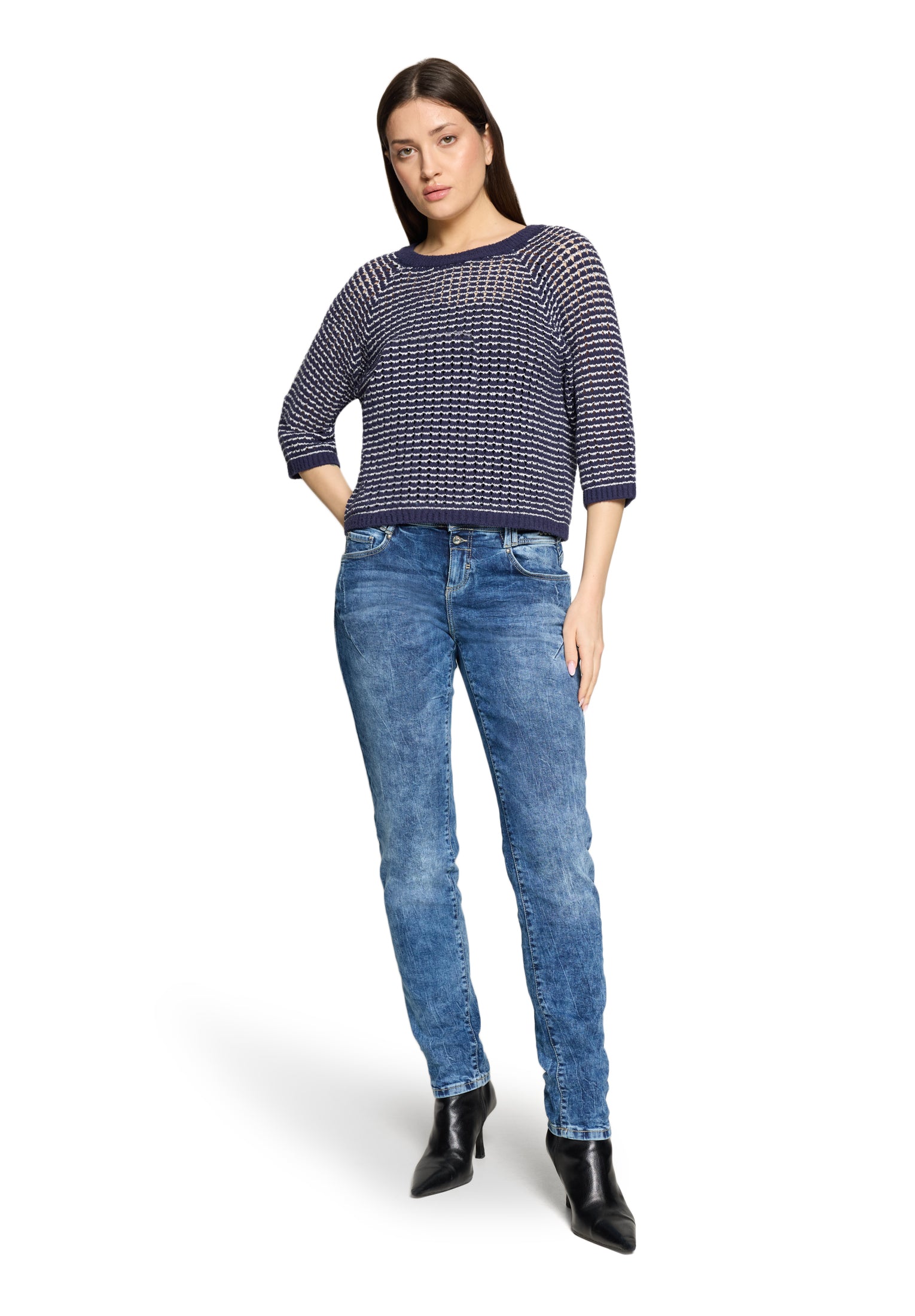 Cartoon Damen Pullover Dark Blue/Cream