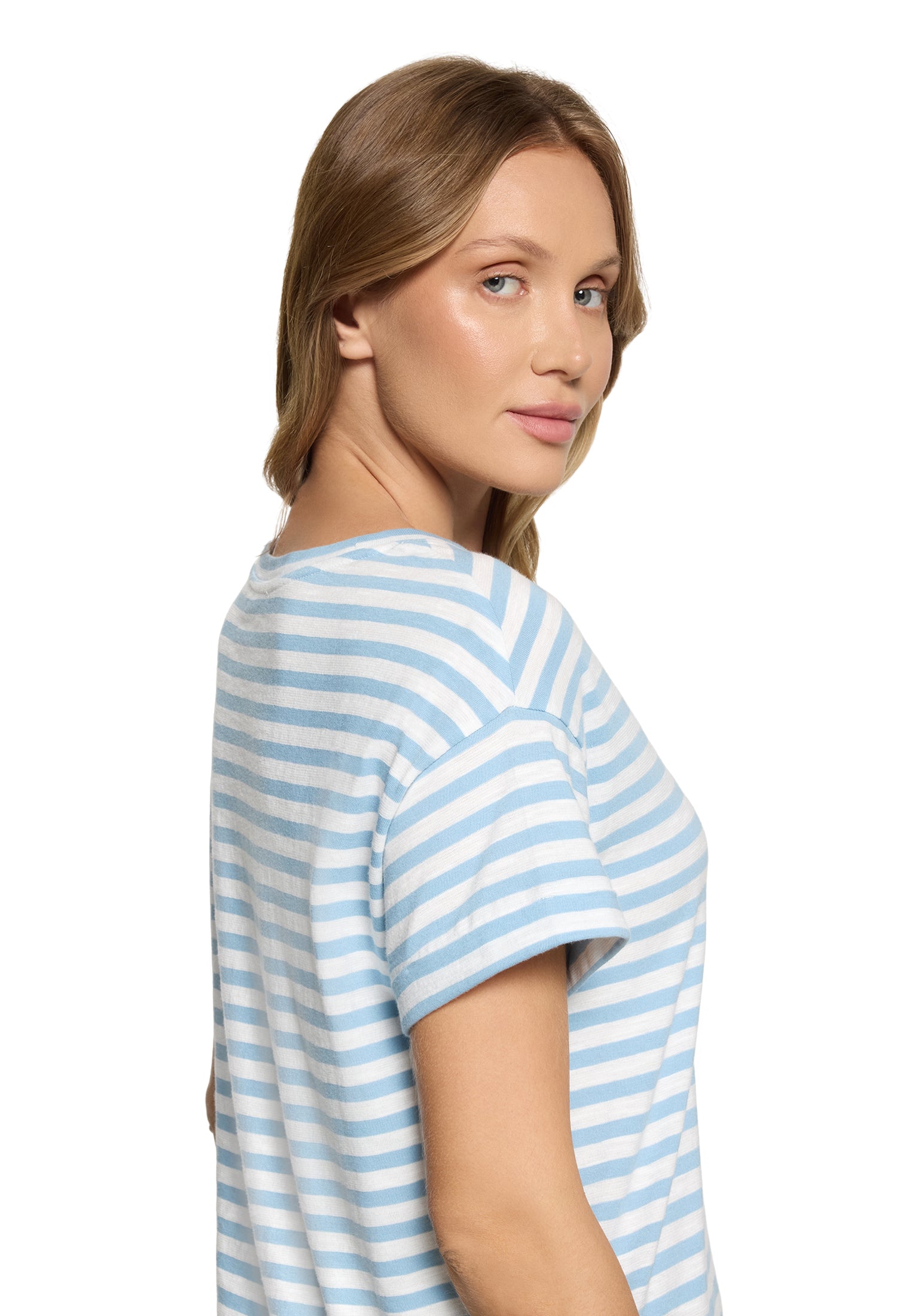 Betty & Co Damen T-Shirts Cream/Light Blu