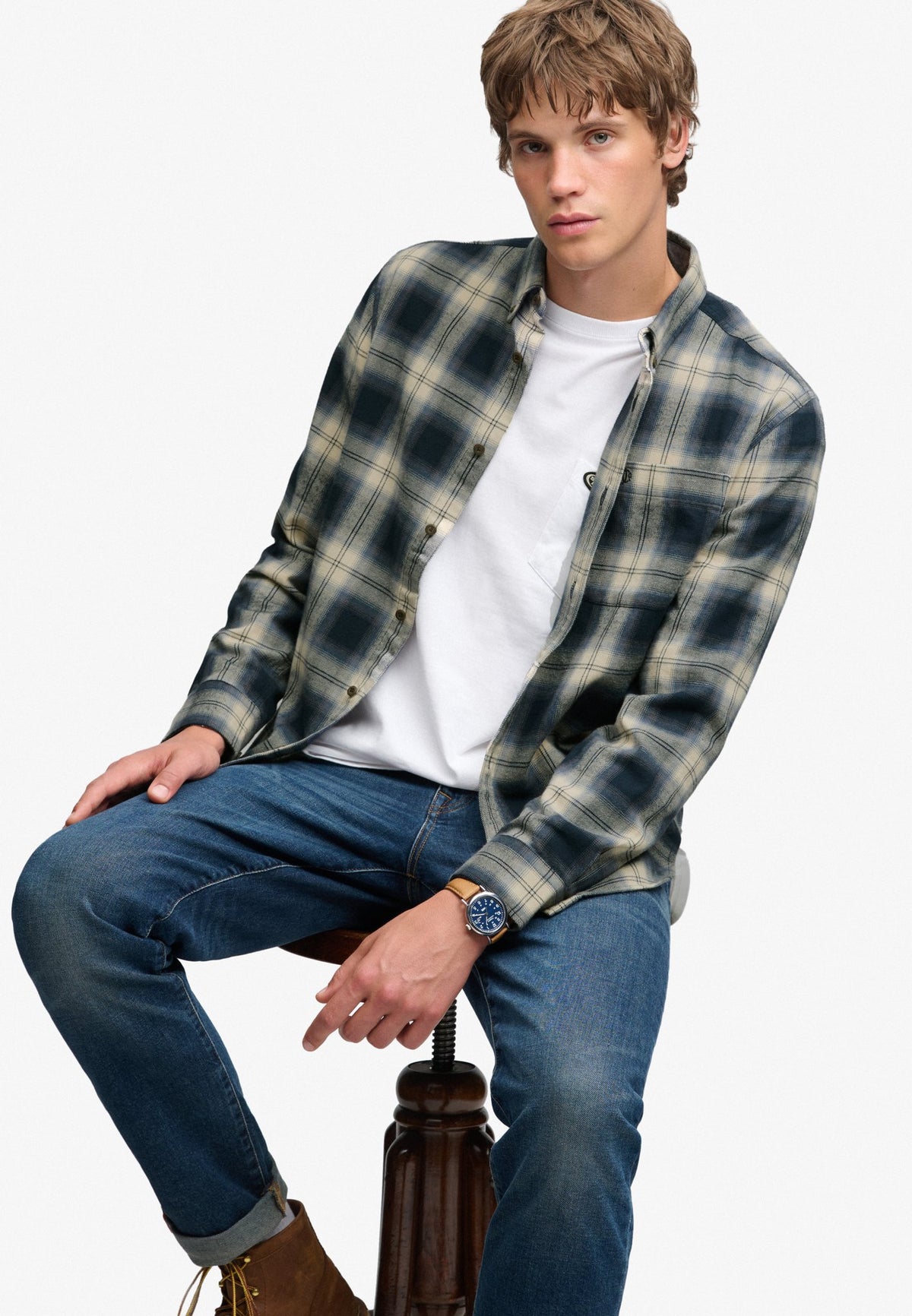 Superdry Herren Hemden lang Yk Cedar Check