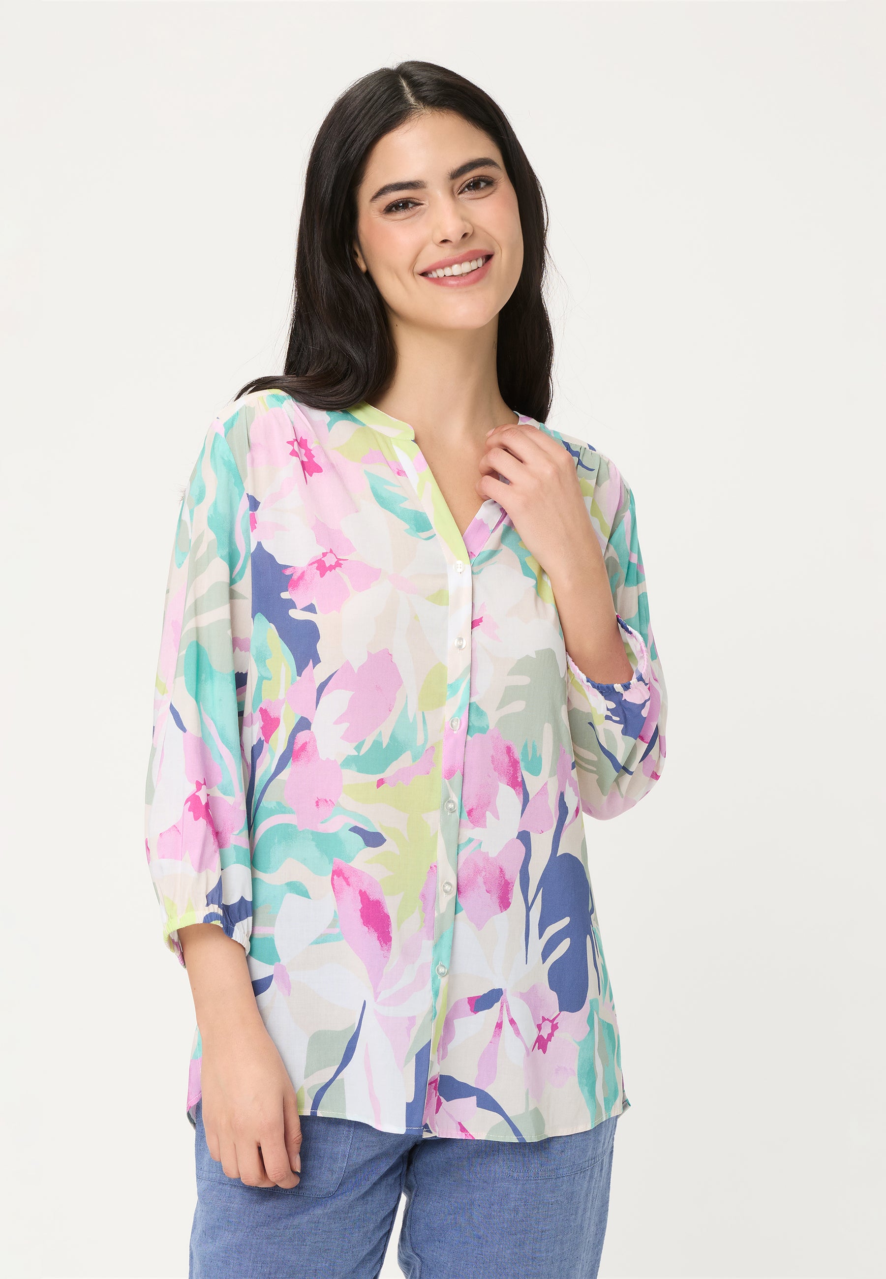 Olsen Damen Blusen  Pool Blue