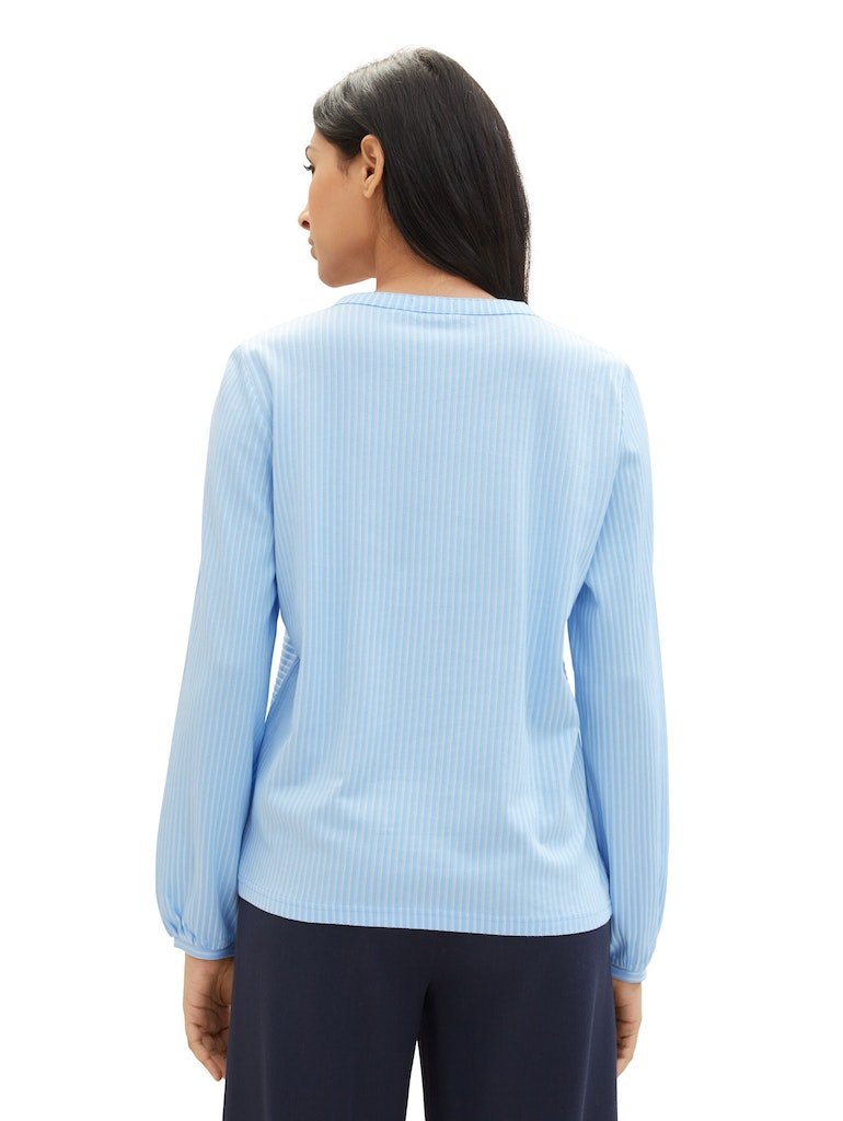 Tom Tailor Damen T-Shirts Blue White Thin