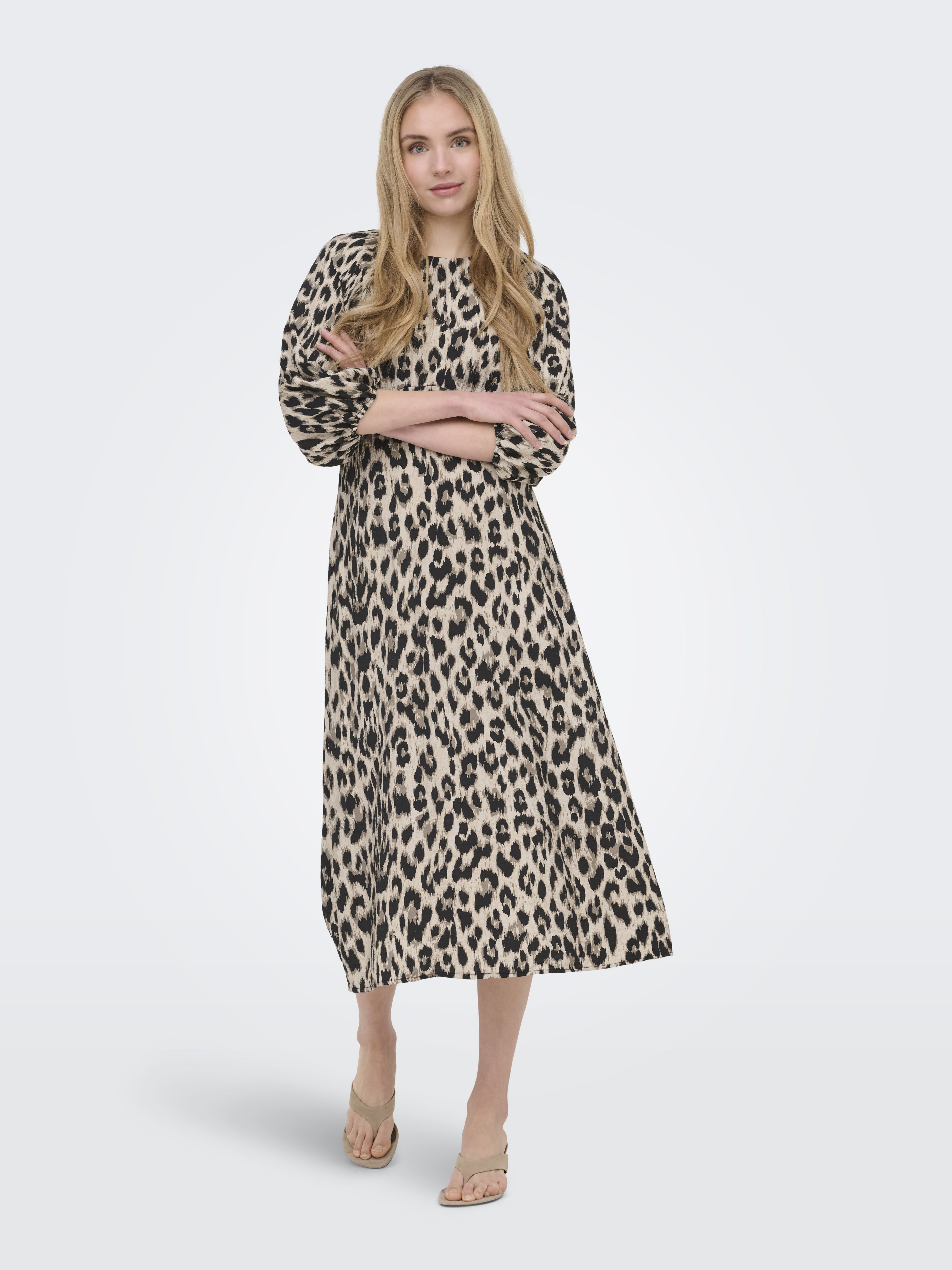 only Damen Kleider Humus/Black Leo