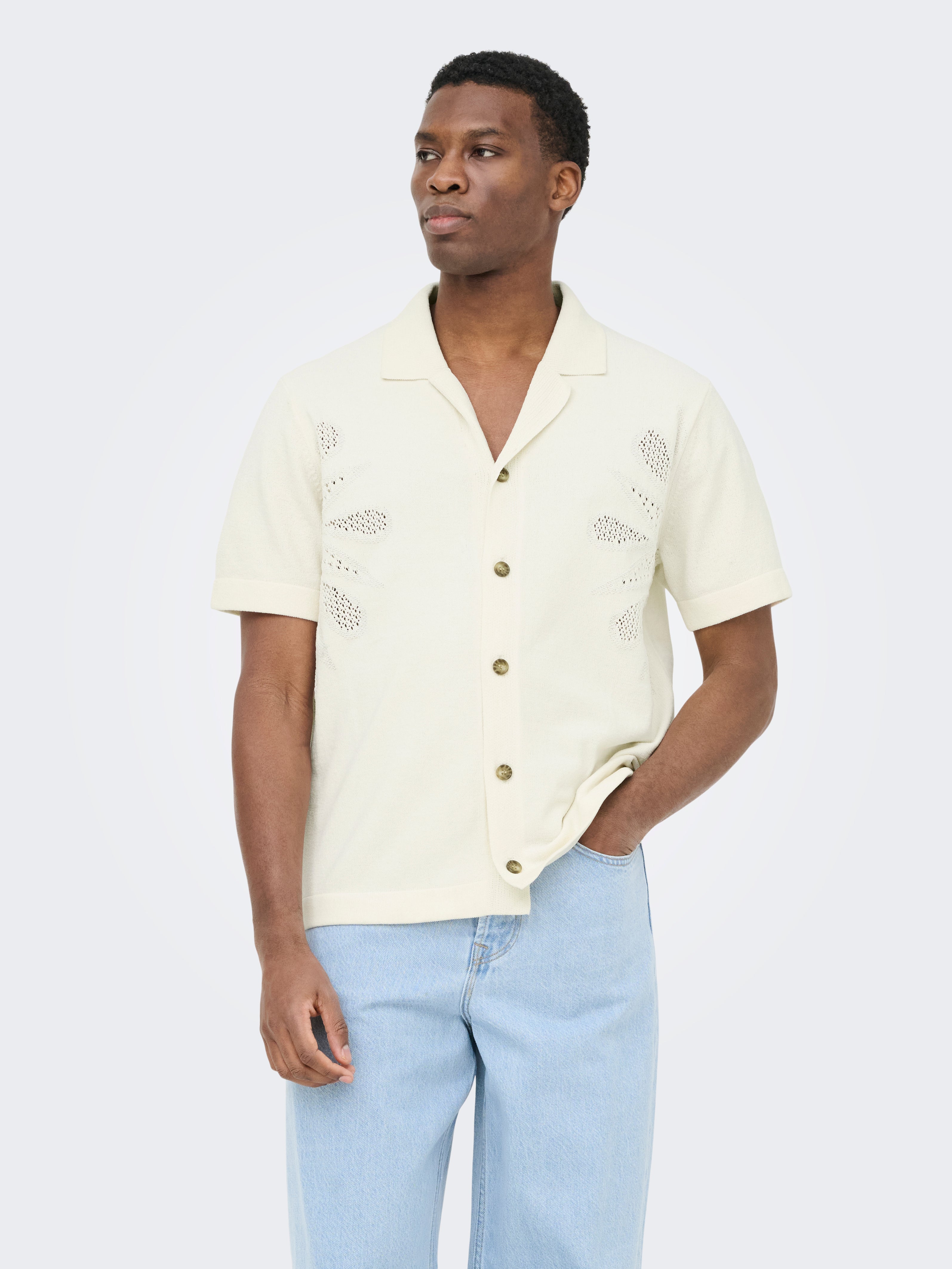 Only & Sons Herren Strickjacken Egret