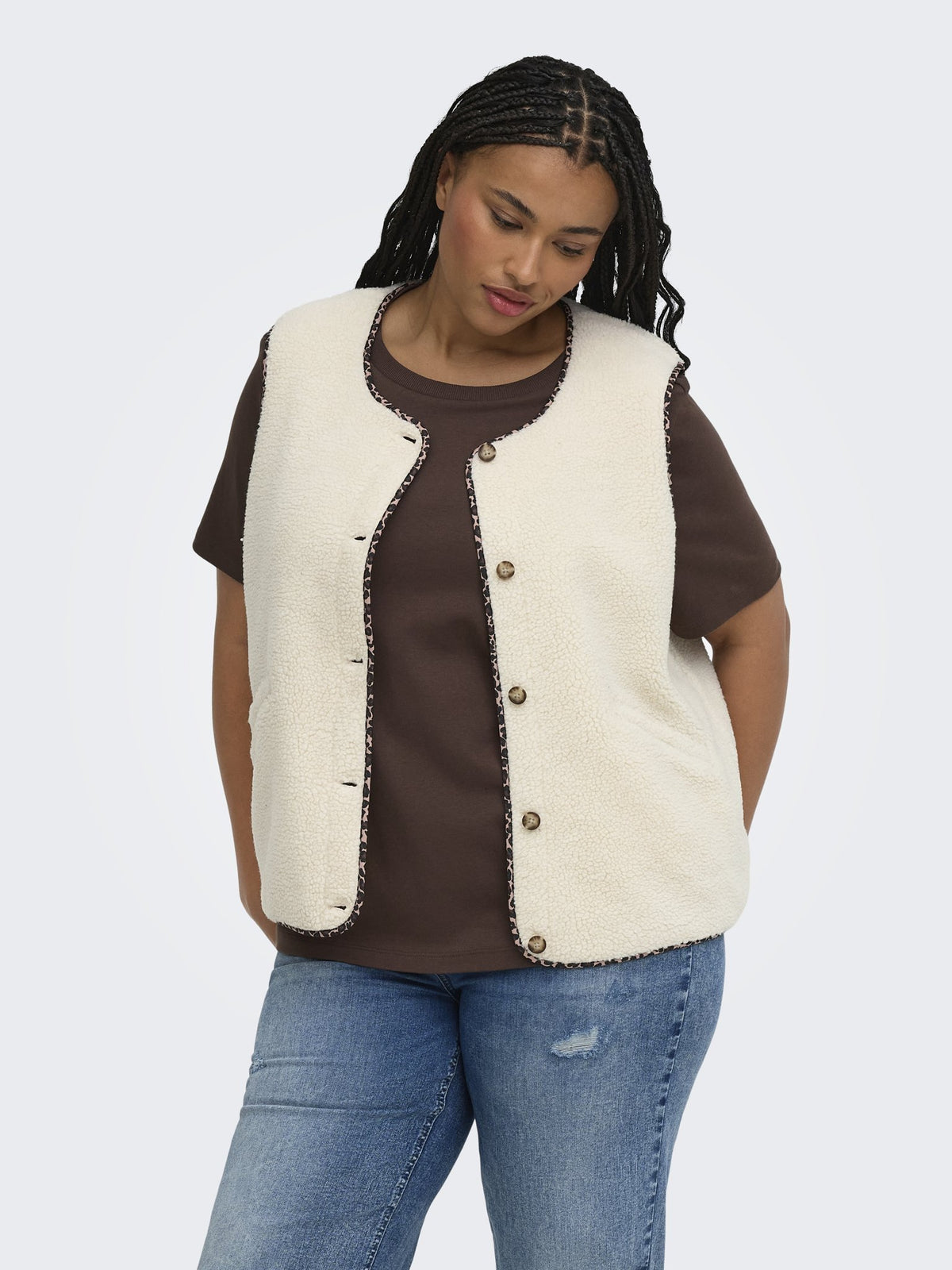 Only Carmakoma Damen Indoorwesten Birch/Leo Bindi