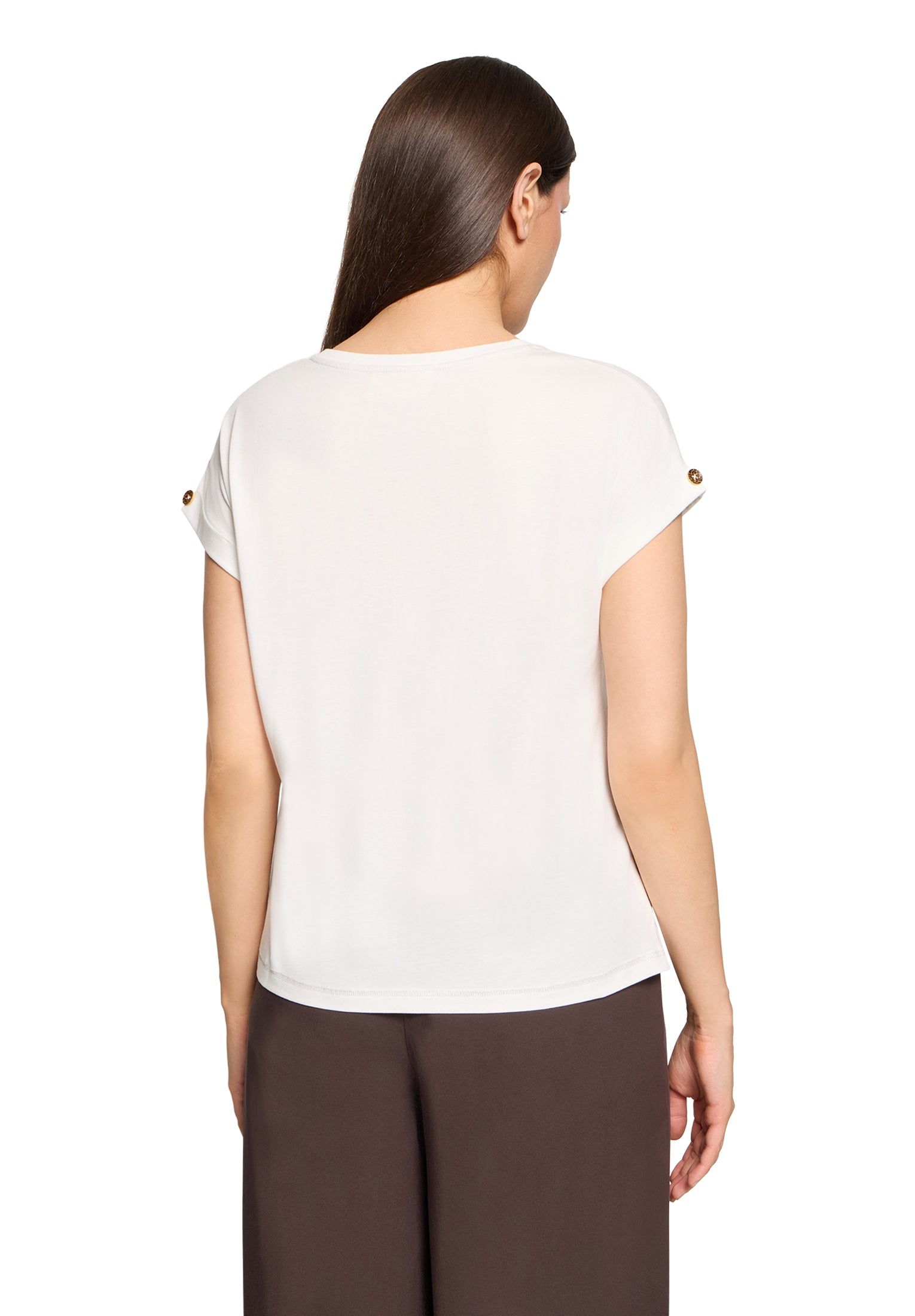 Cartoon Damen T-Shirts Patch Cream/Bei