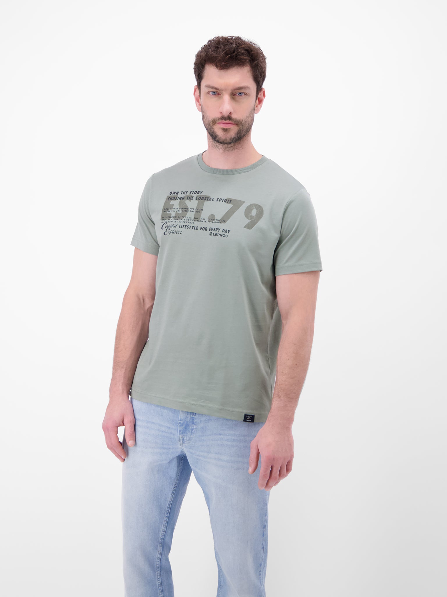 Lerros Herren T-Shirts kurz Storm Grey