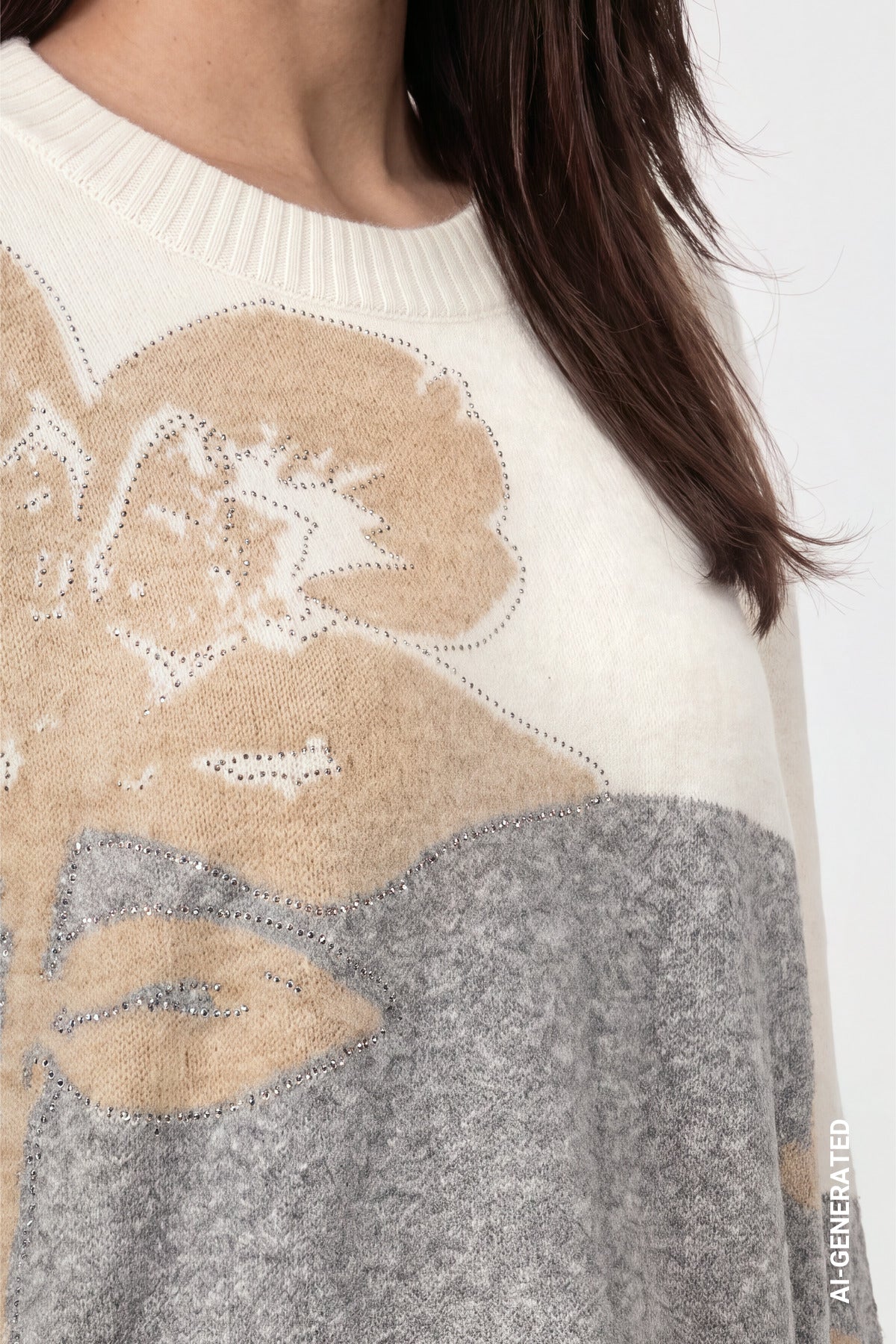 Monari Damen Pullover Light Grey
