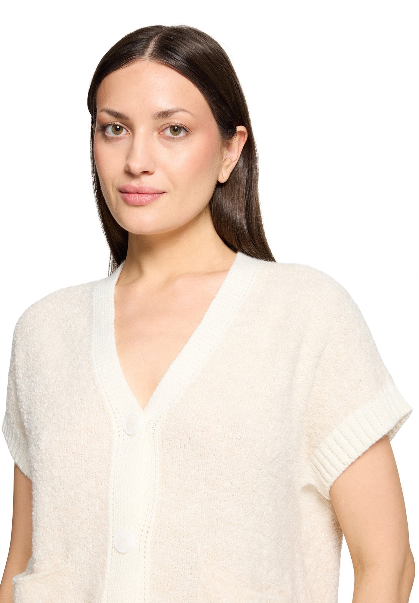 Betty & Co Damen Strickjacken Cream/Cream