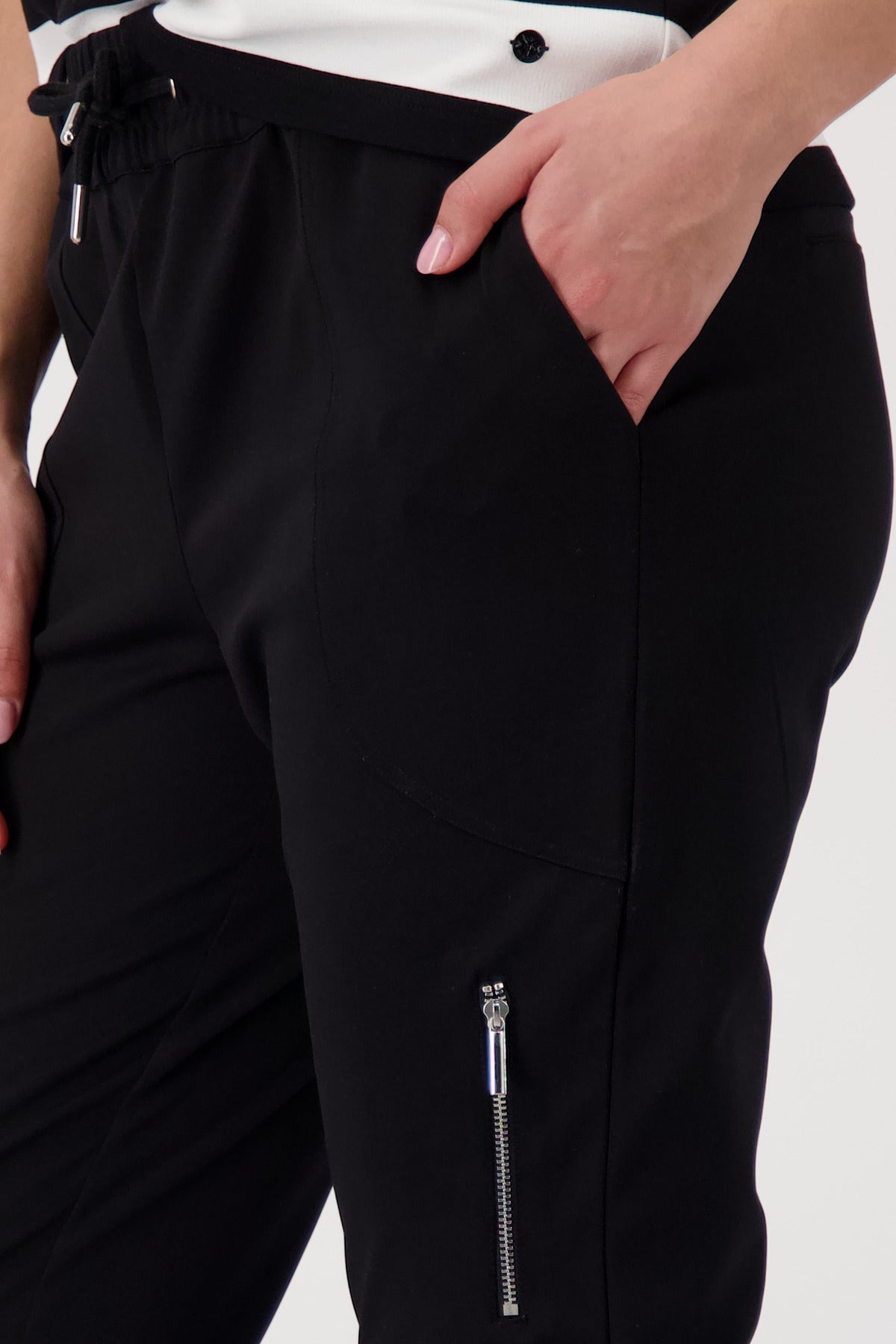 Monari Damen Hosen Schwarz