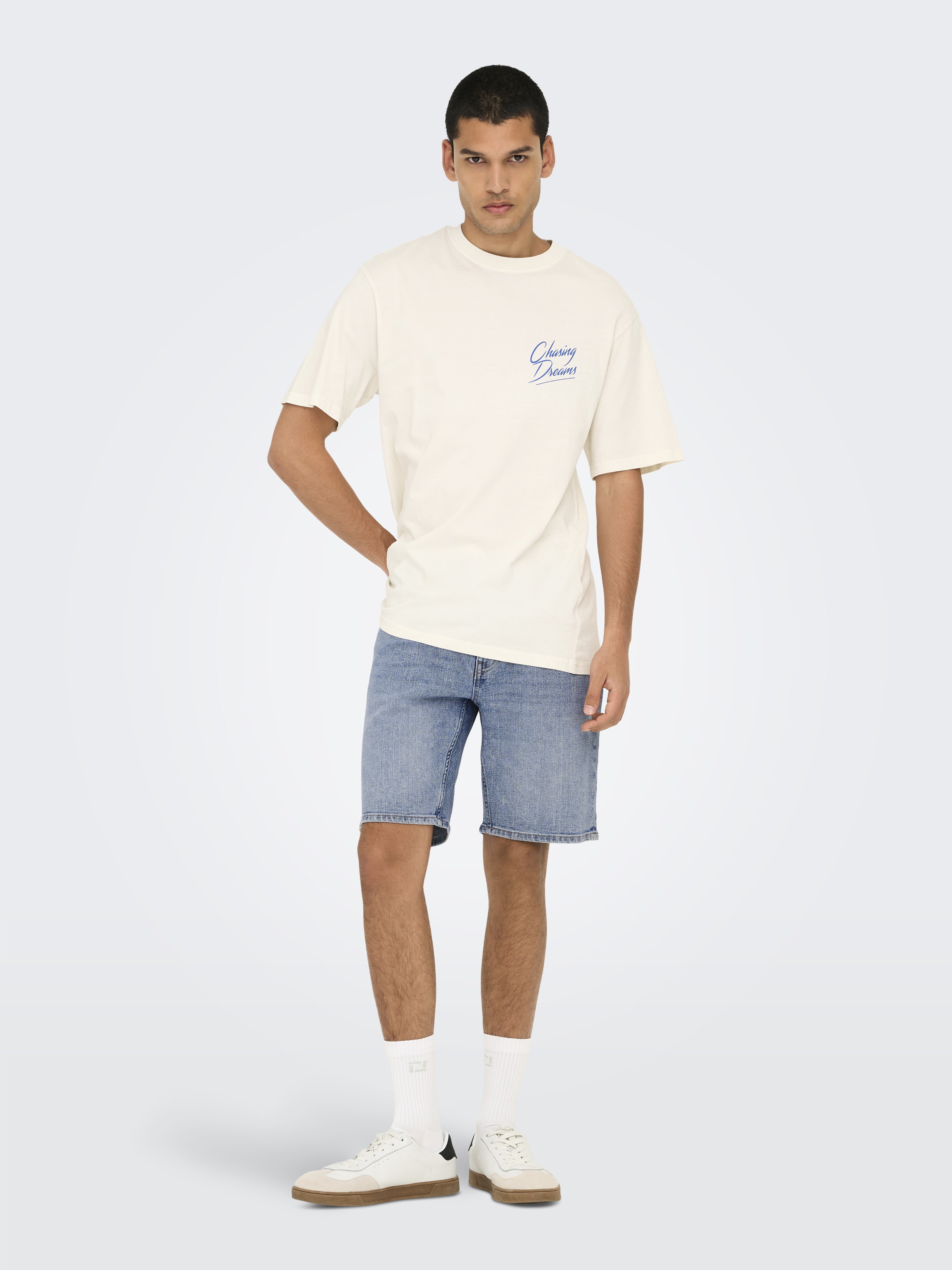 Only & Sons Herren Shorts Light Blue Deni