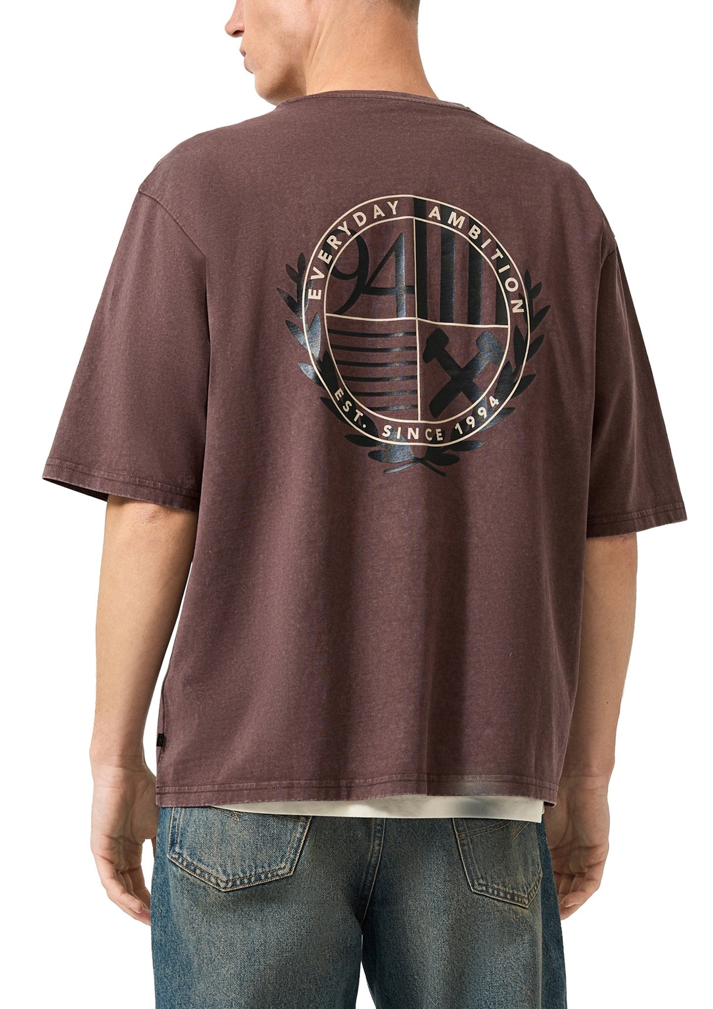 QS by S.Oliver Herren T-Shirts kurz D Brown
