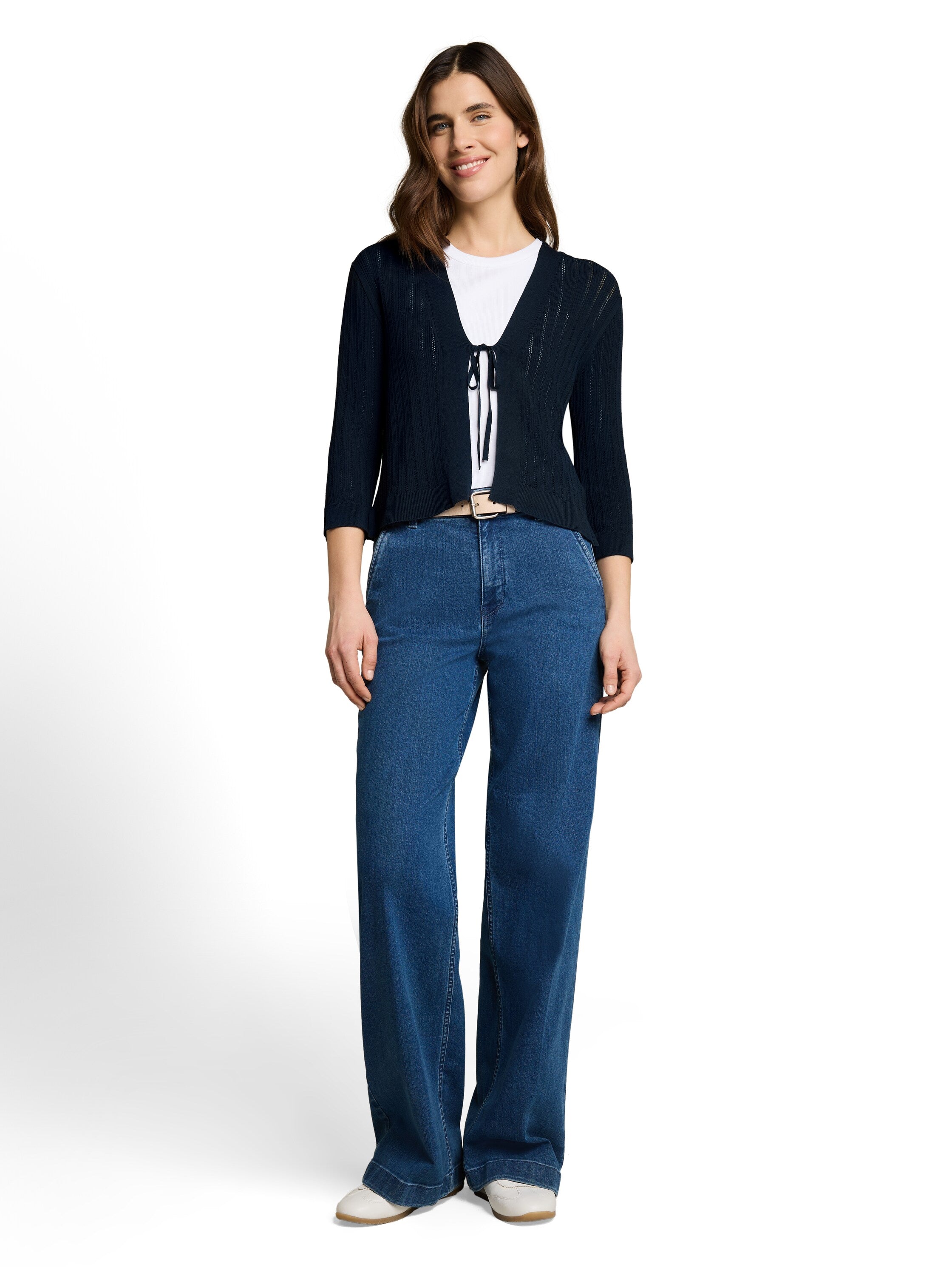 Tom Tailor Damen Strickjacken Sky Captain Blu