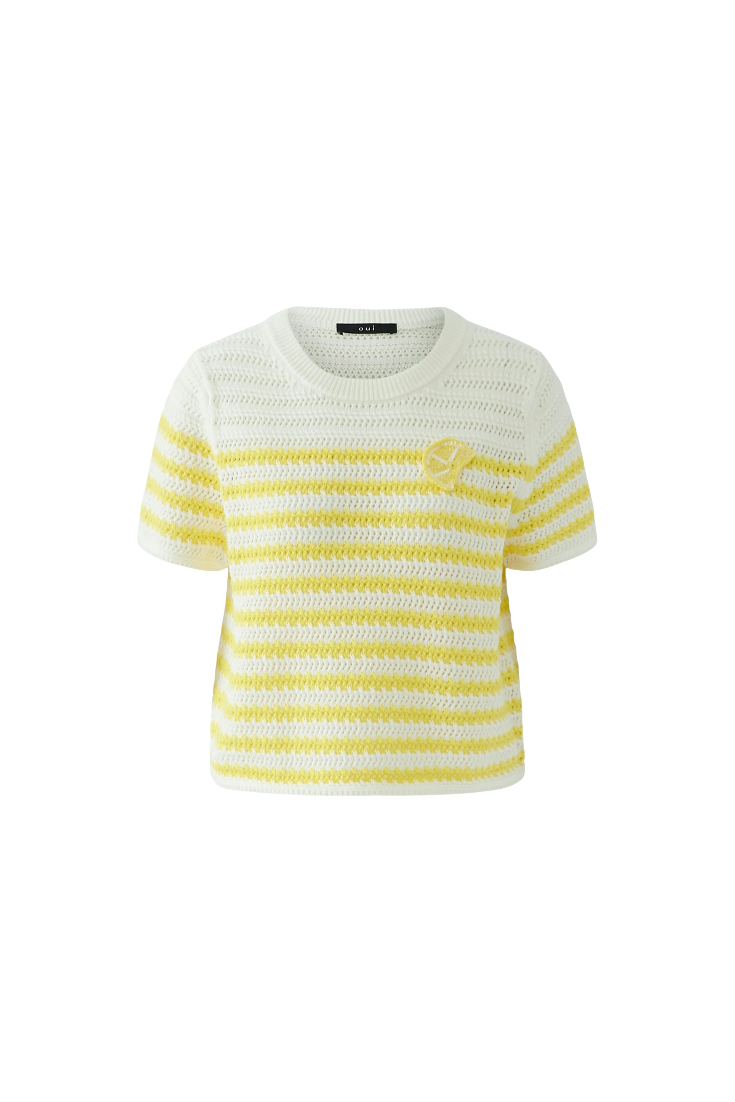 Oui Damen Pullover  White Yell