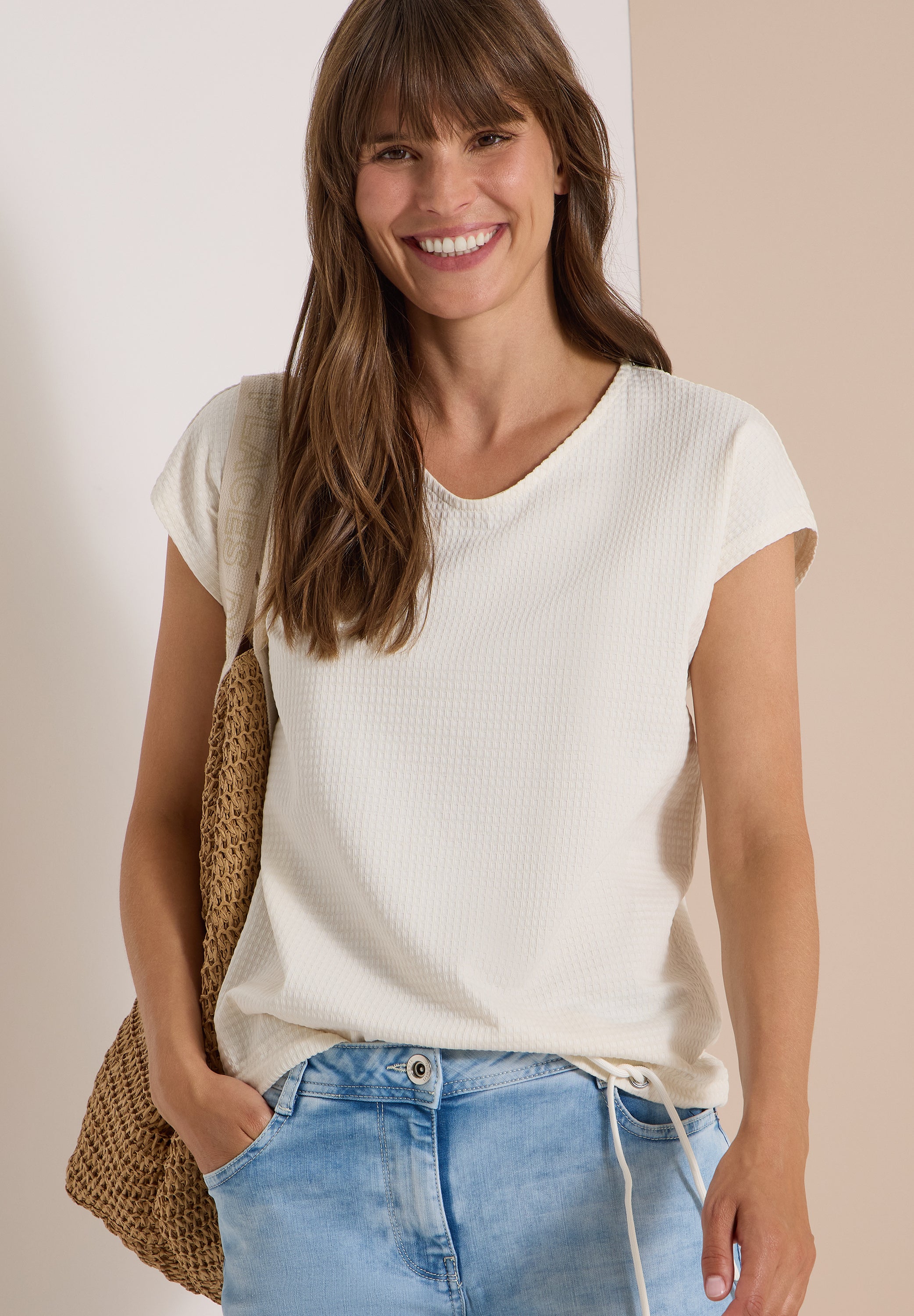 Cecil Damen T-Shirts  Vanilla W