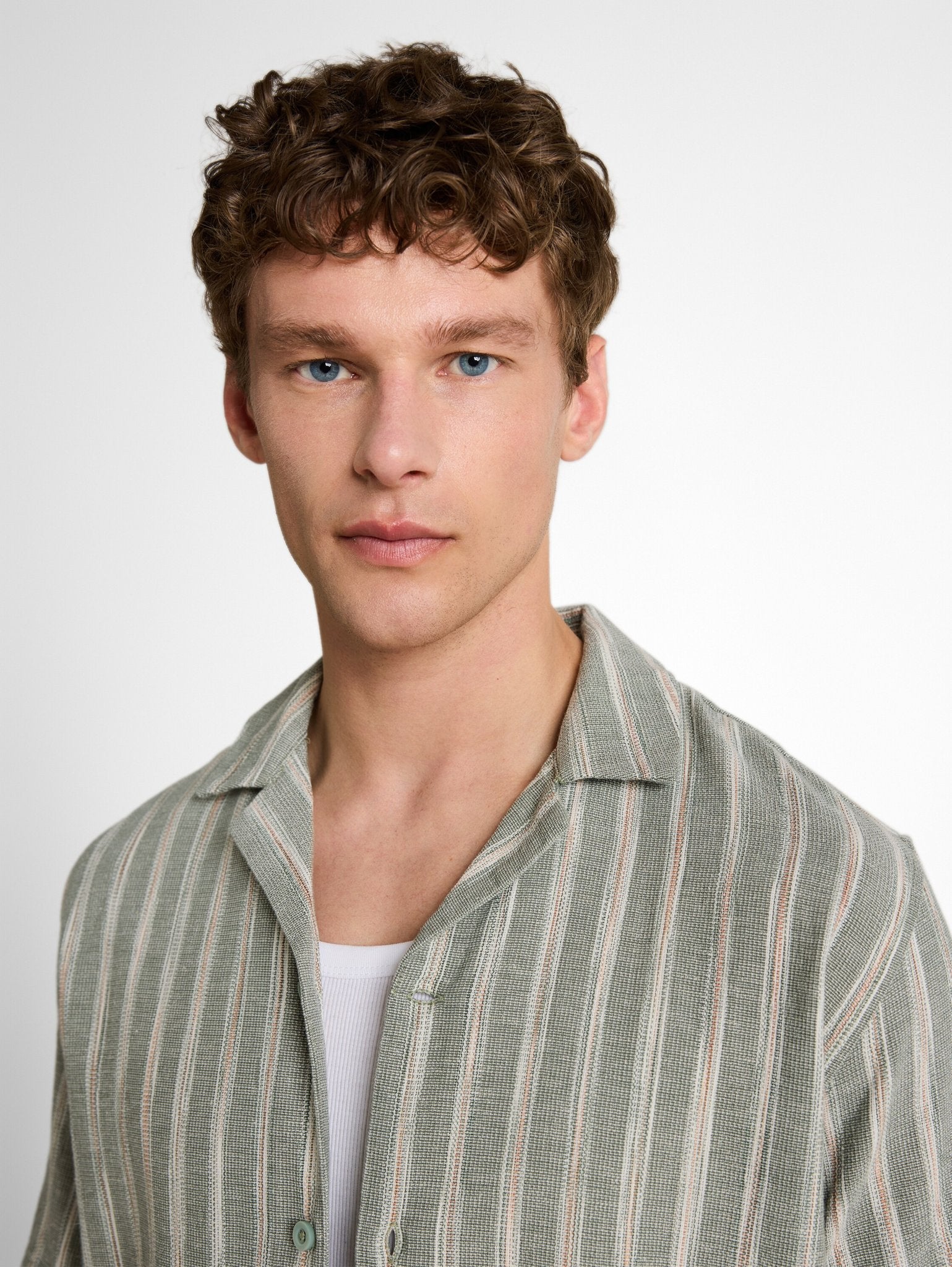 Tom Tailor denim Herren Hemden kurz Sea Spray Green