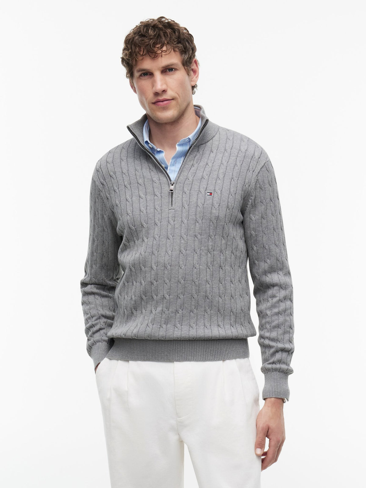 Tommy Hilfiger Herren Pullover P Grey