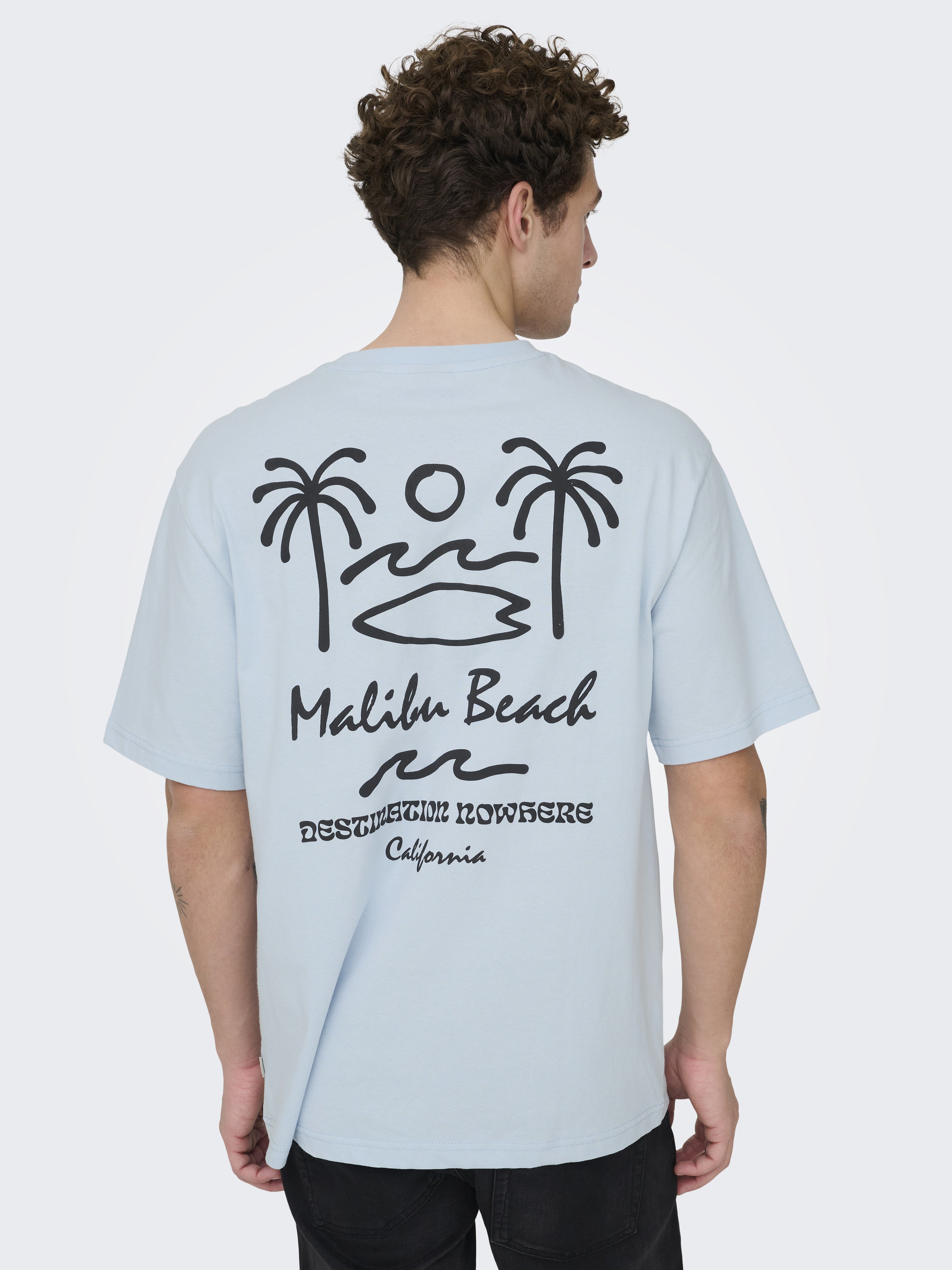Only & Sons Herren T-Shirts kurz Skyway/Malibu B