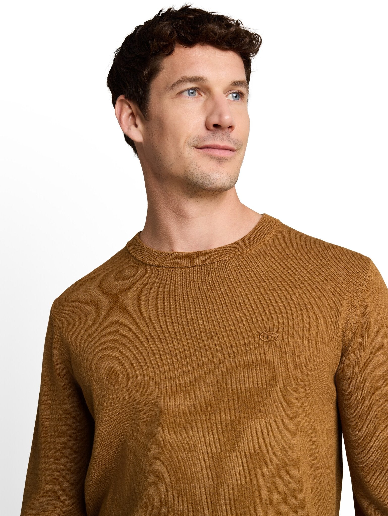 Tom Tailor Herren Pullover Dark Camel Mela