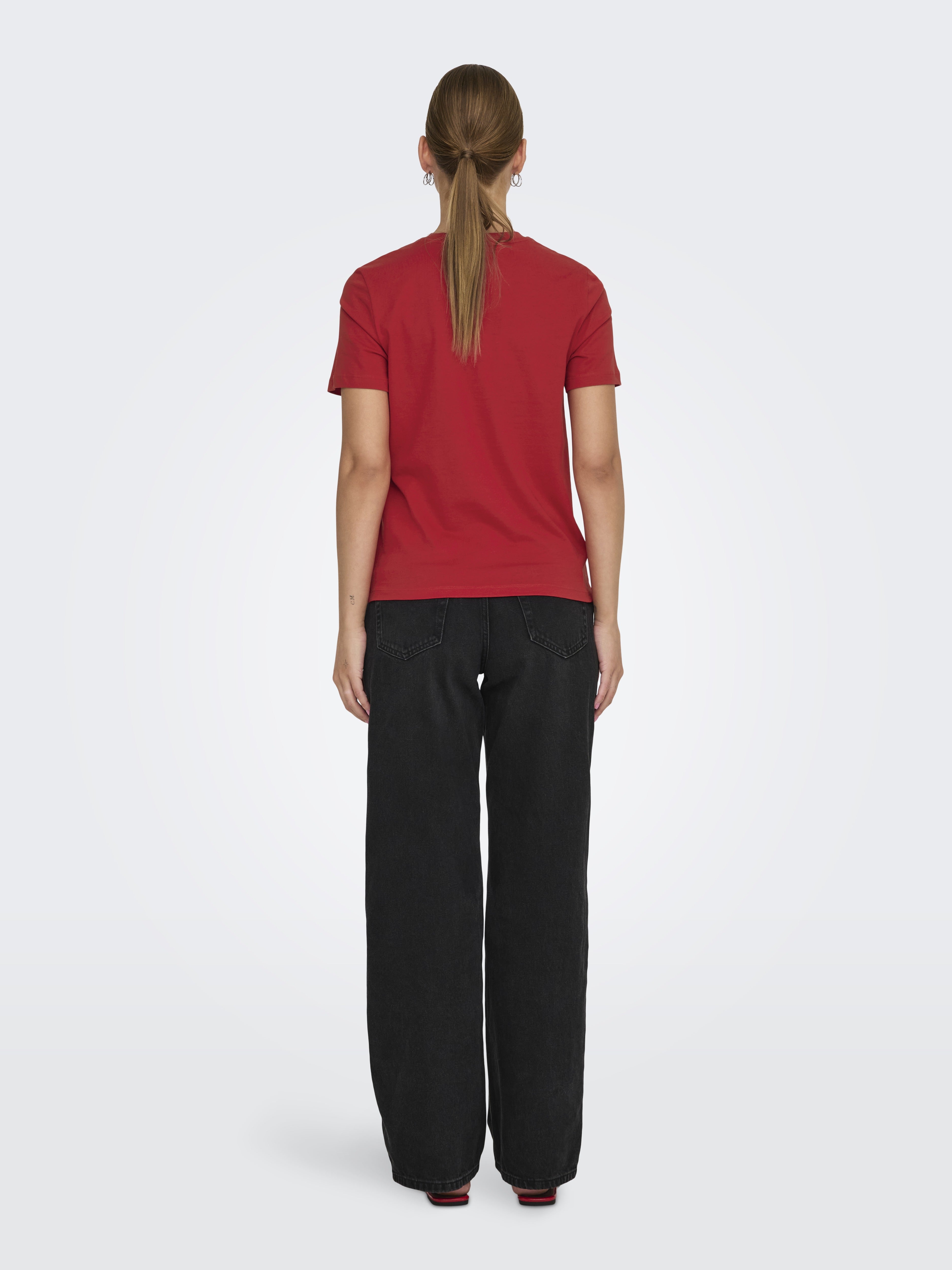 only Damen T-Shirts Urban Red/Chris