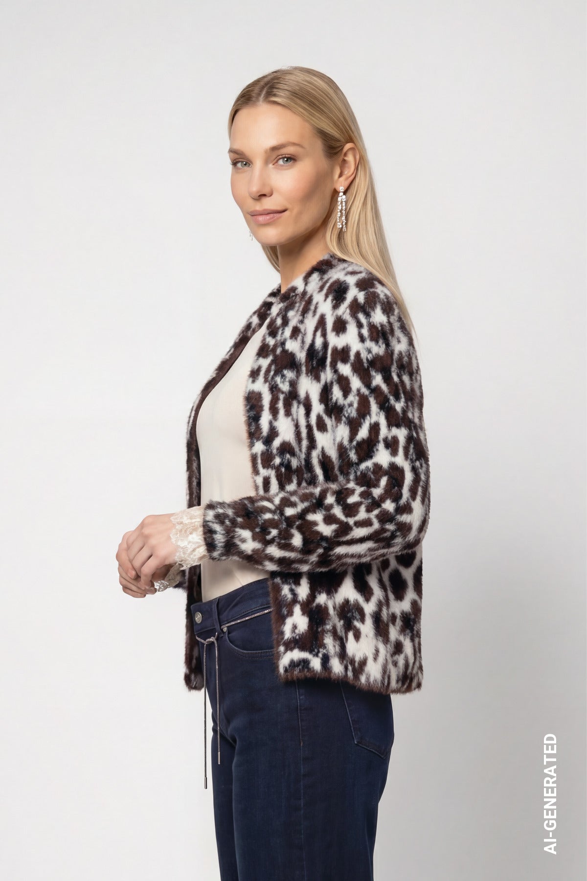 Monari Damen Strickjacken Black Coffe