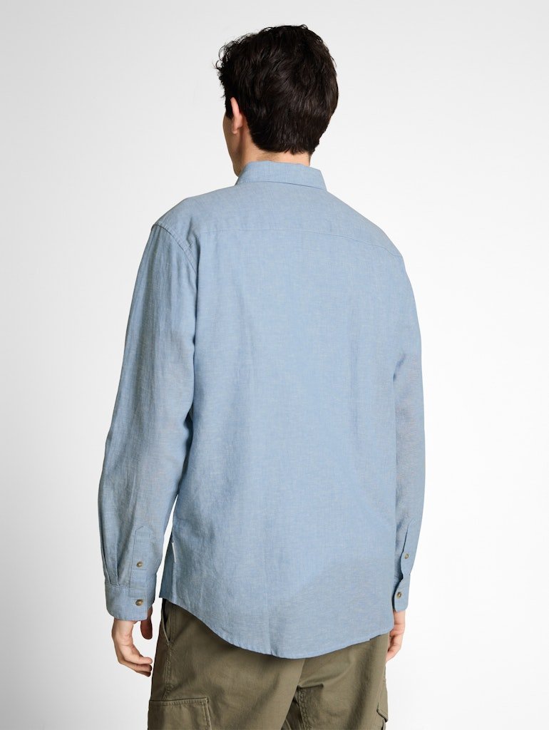 Tom Tailor Herren Hemden lang Bleeched Blue C