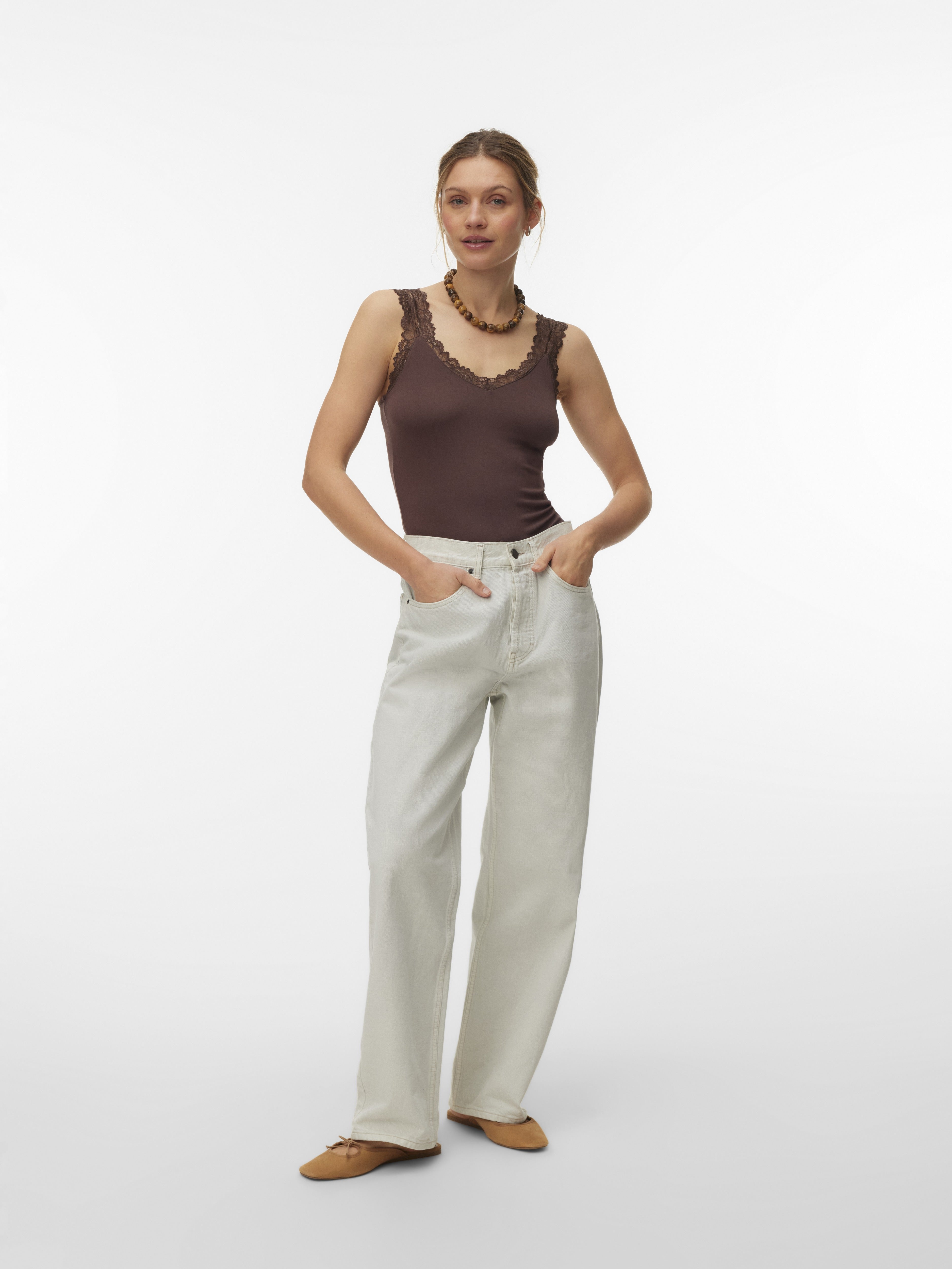 Vero Moda Damen T-Shirts Chocolate Marti