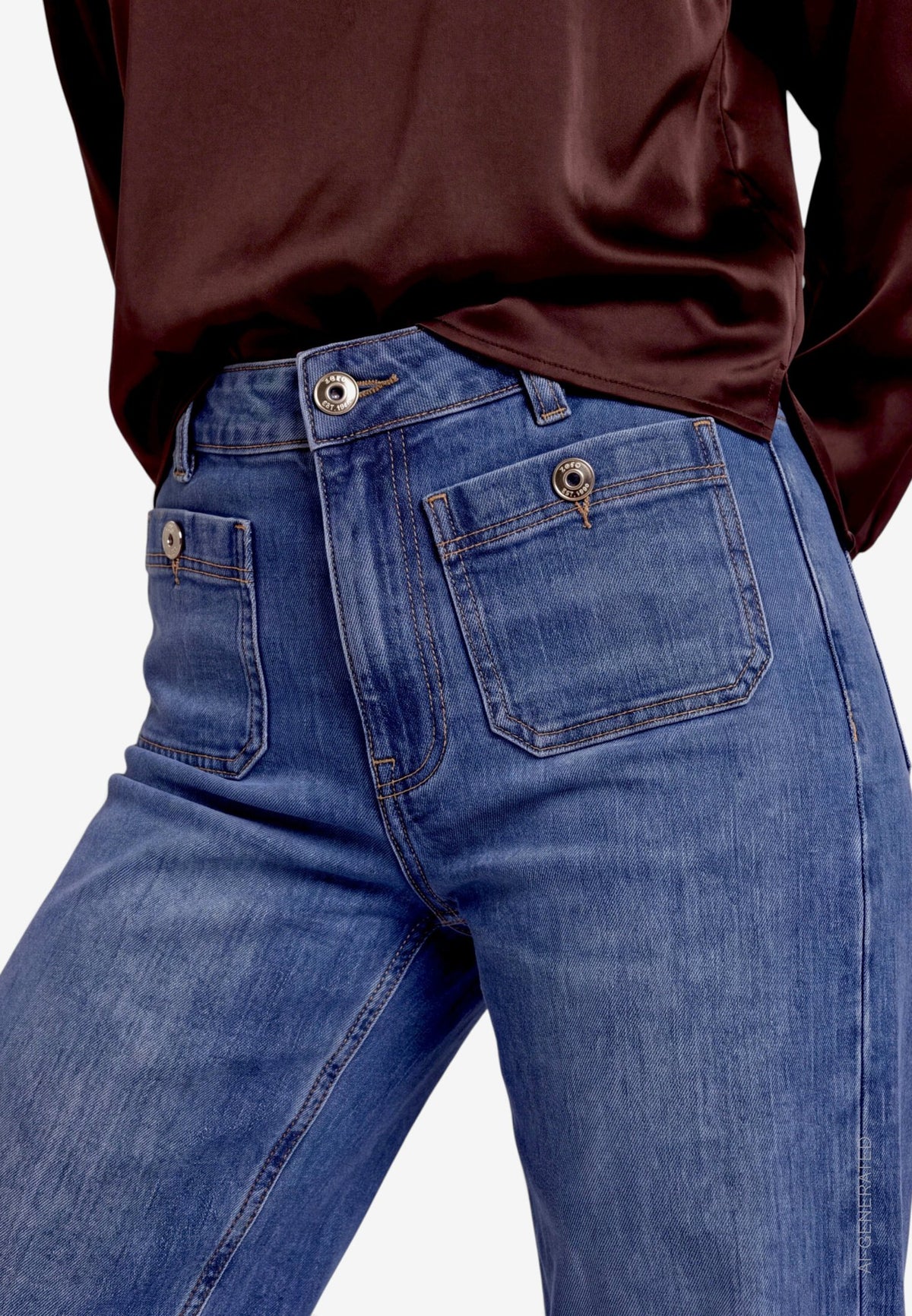 Zero Damen Jeans Middle Blue Den