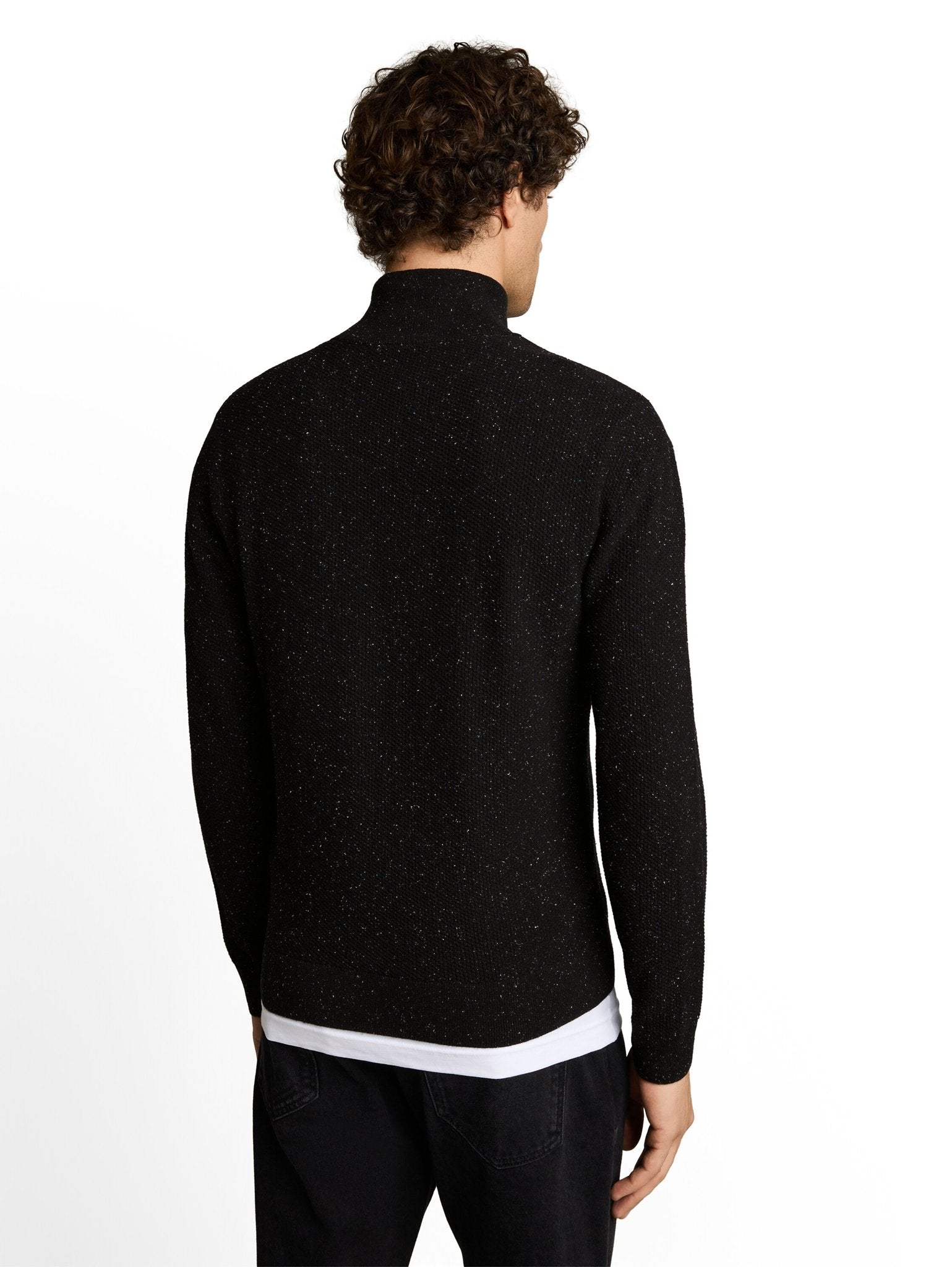 Tom Tailor denim Herren Pullover Black Multicolo