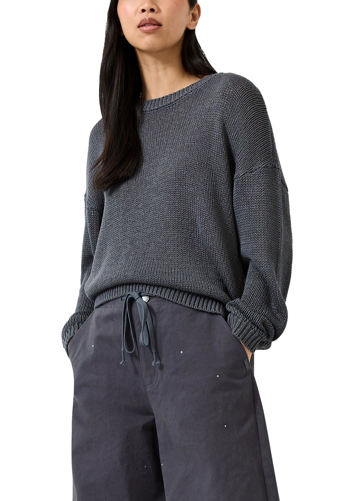 QS by S.Oliver Damen Pullover Grey/Black