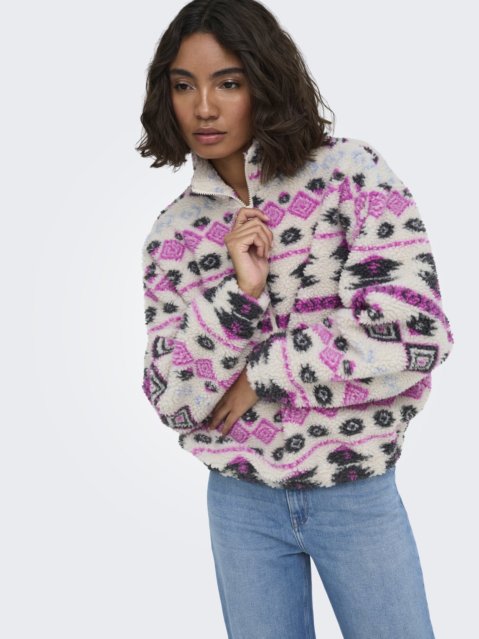 only Damen Sweatshirts Birch/Aztec Fij