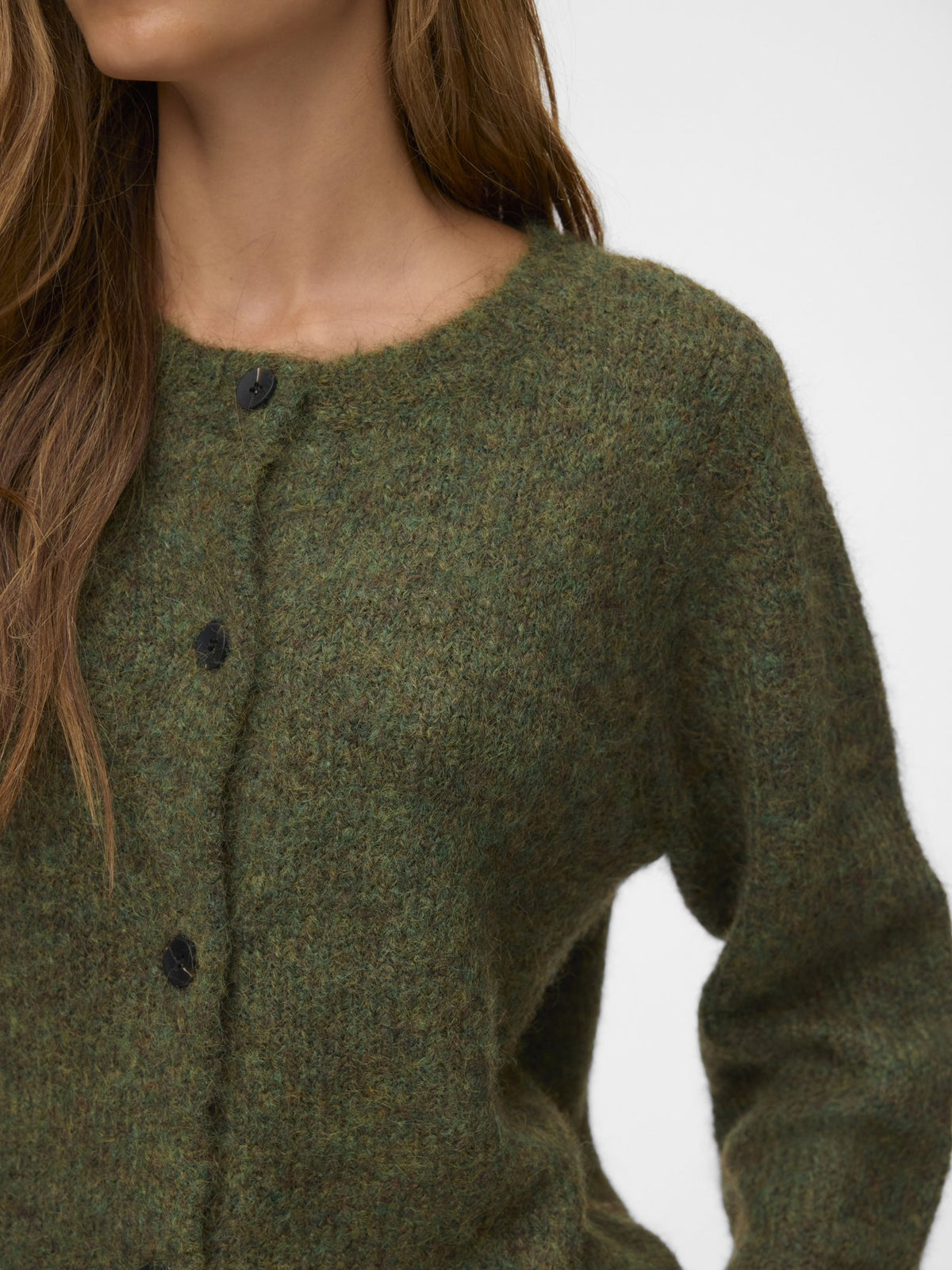 Vero Moda Damen Strickjacken Sphagnum/Melang