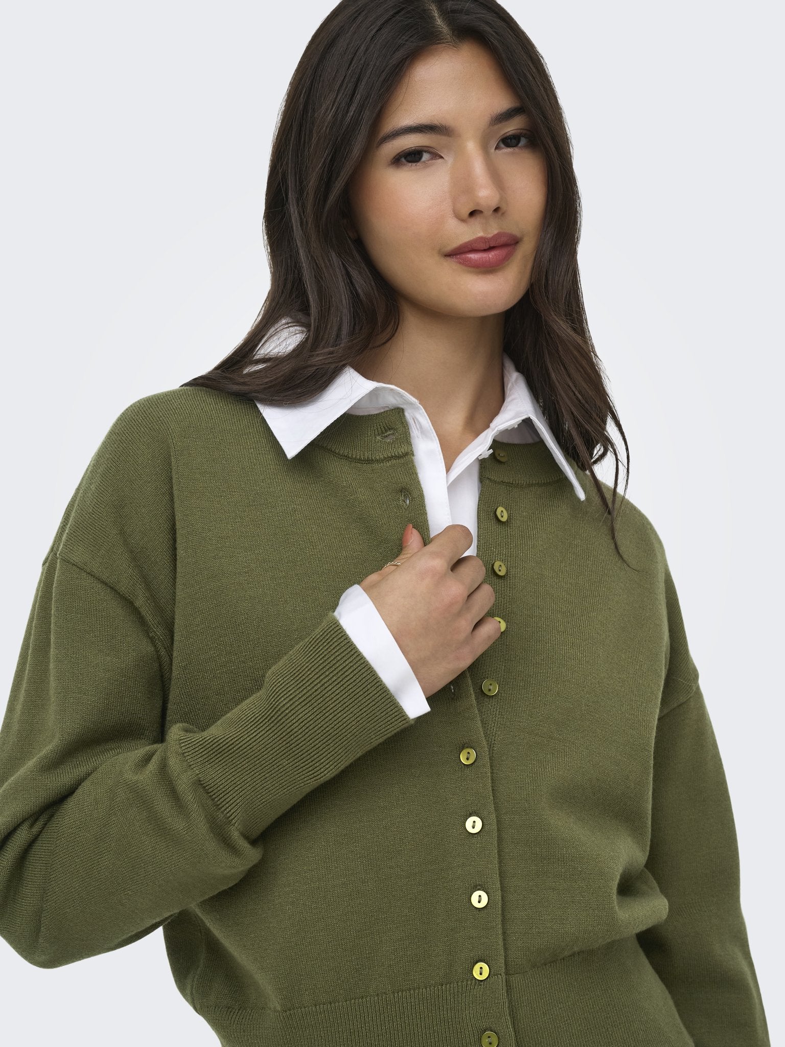only Damen Strickjacken Winter Moss/Dtm
