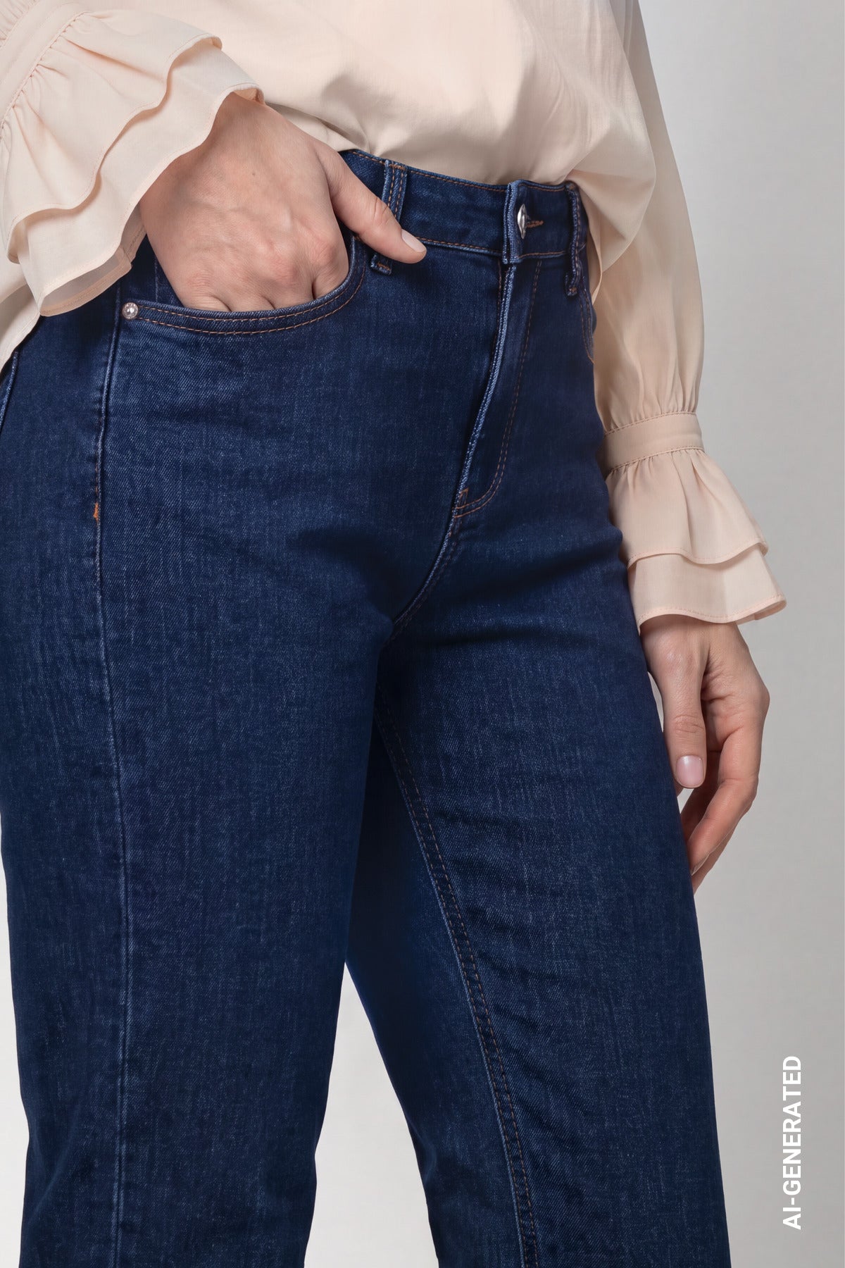 Monari Damen Hosen  Blue Denim