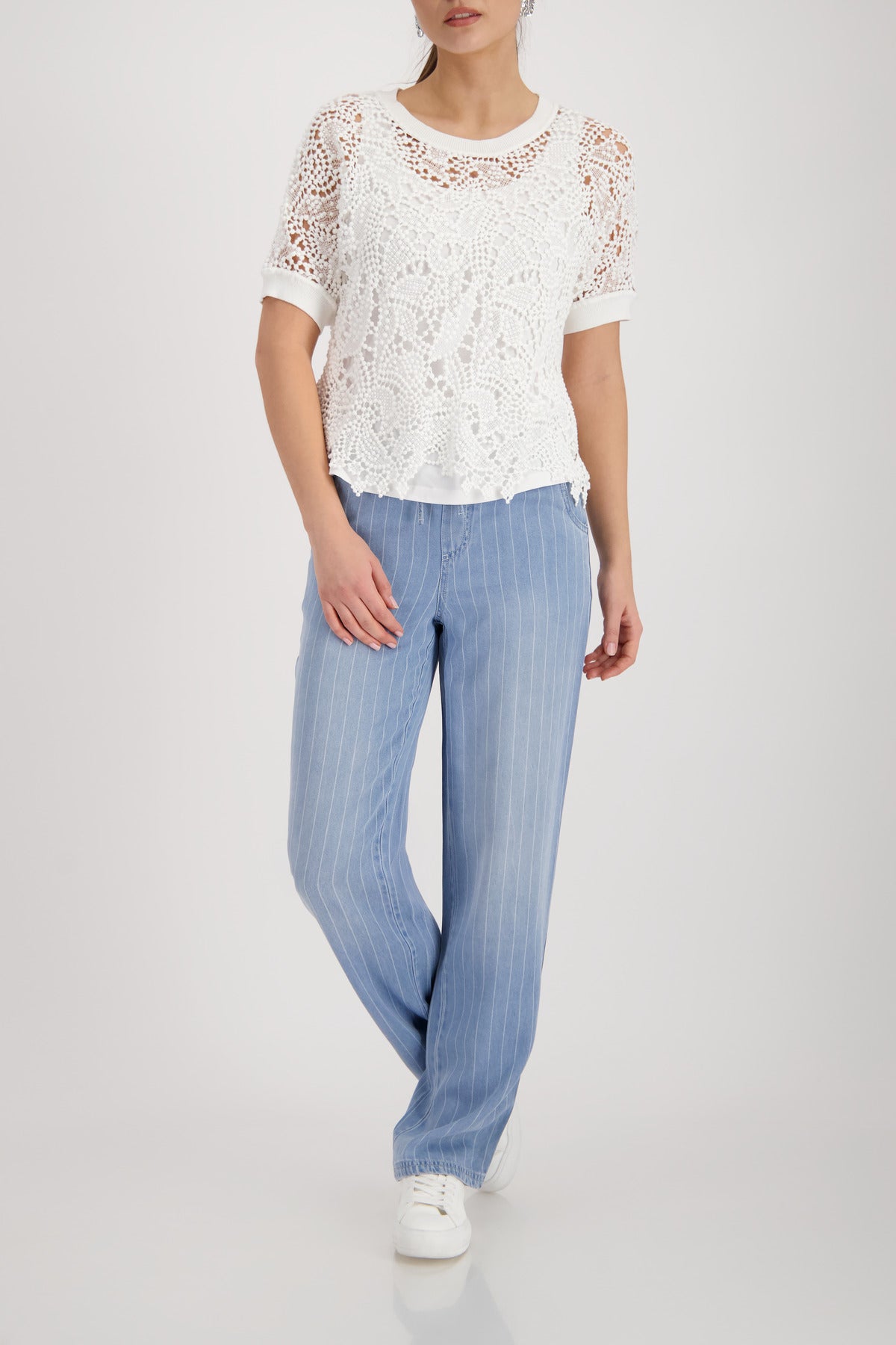 Monari Damen Pullover  Cream
