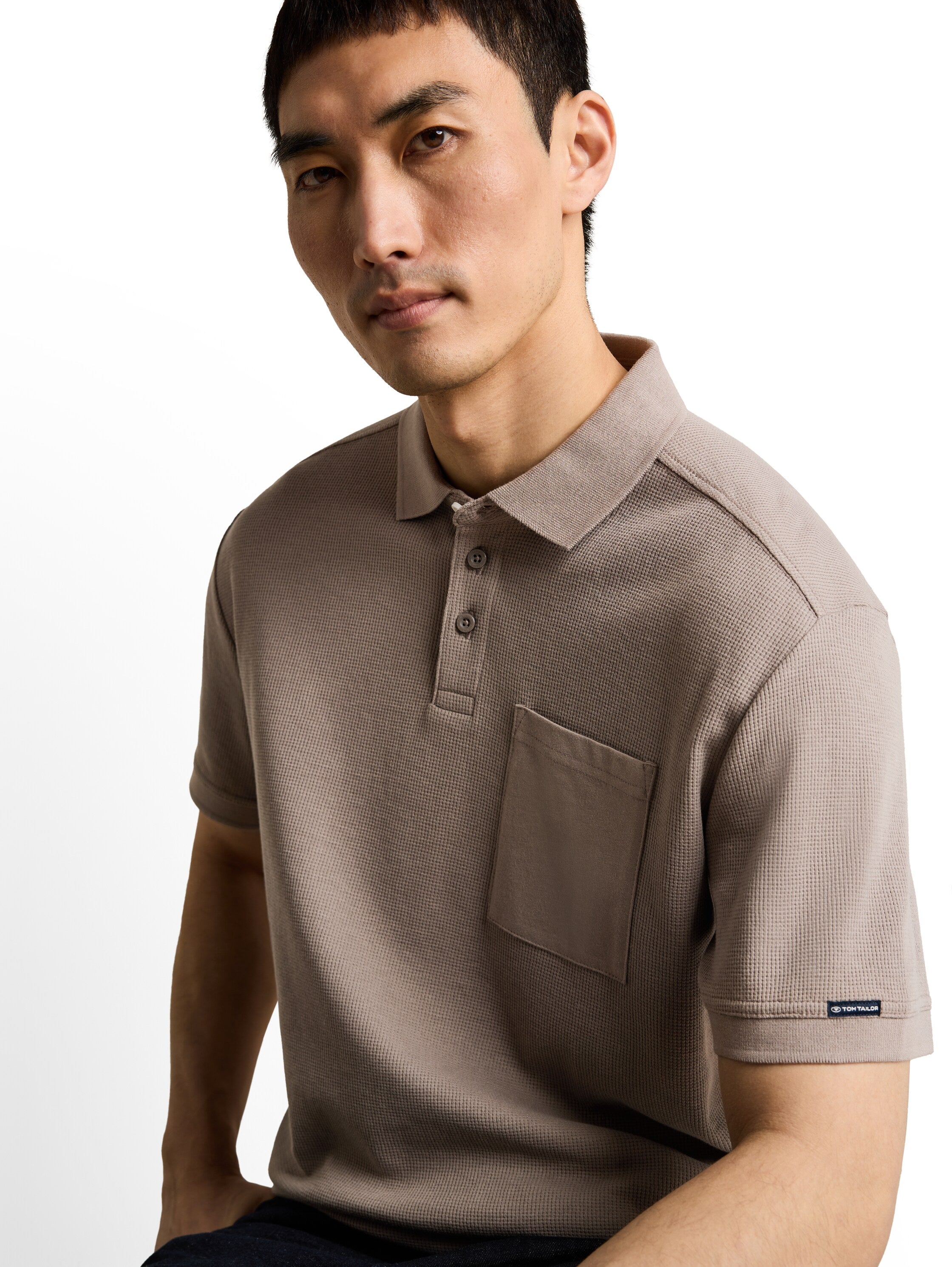 Tom Tailor Herren Polo-Shirts Driftwood Taupe