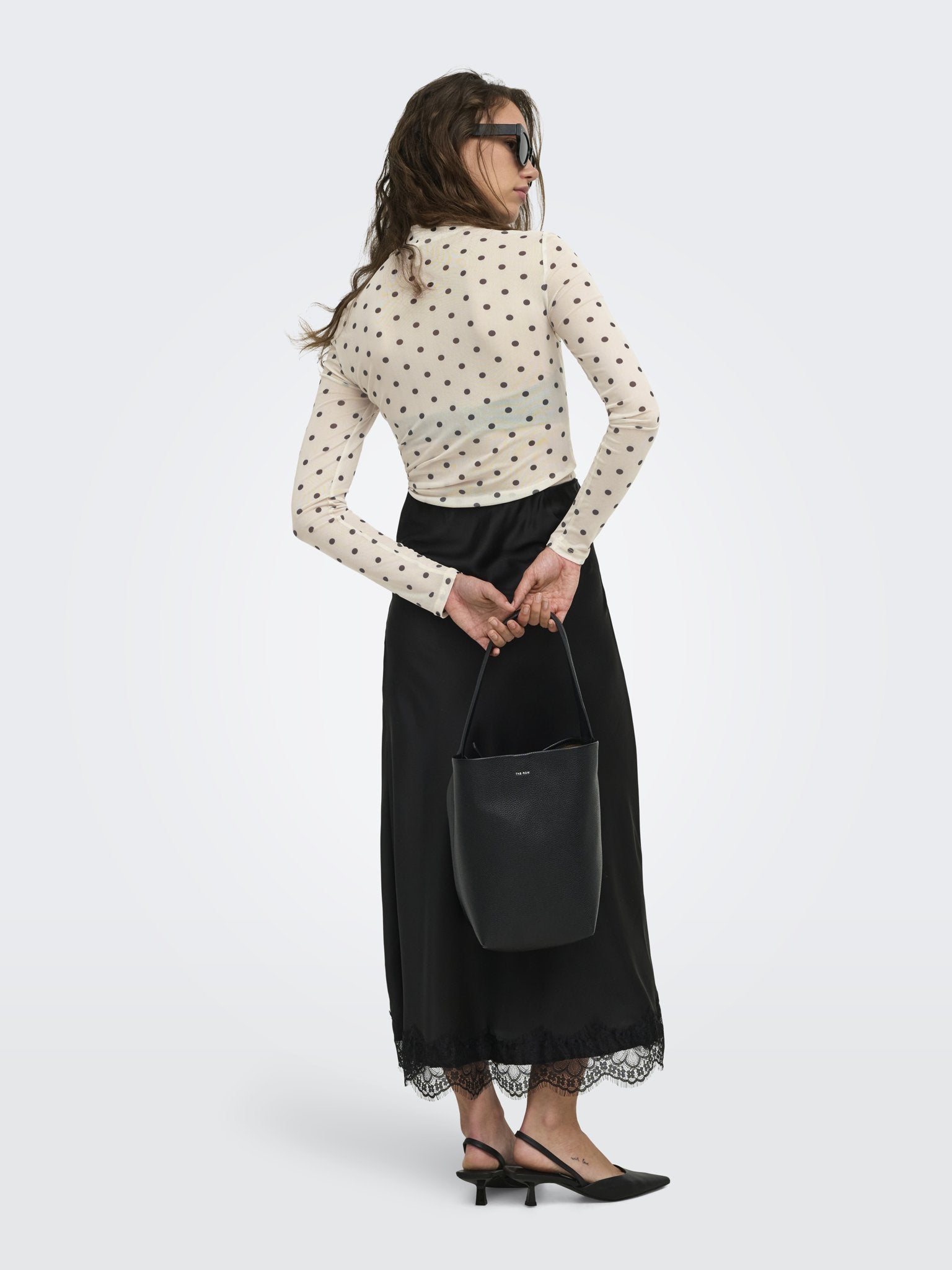 Only Damen T-Shirts Seedpearl/Black