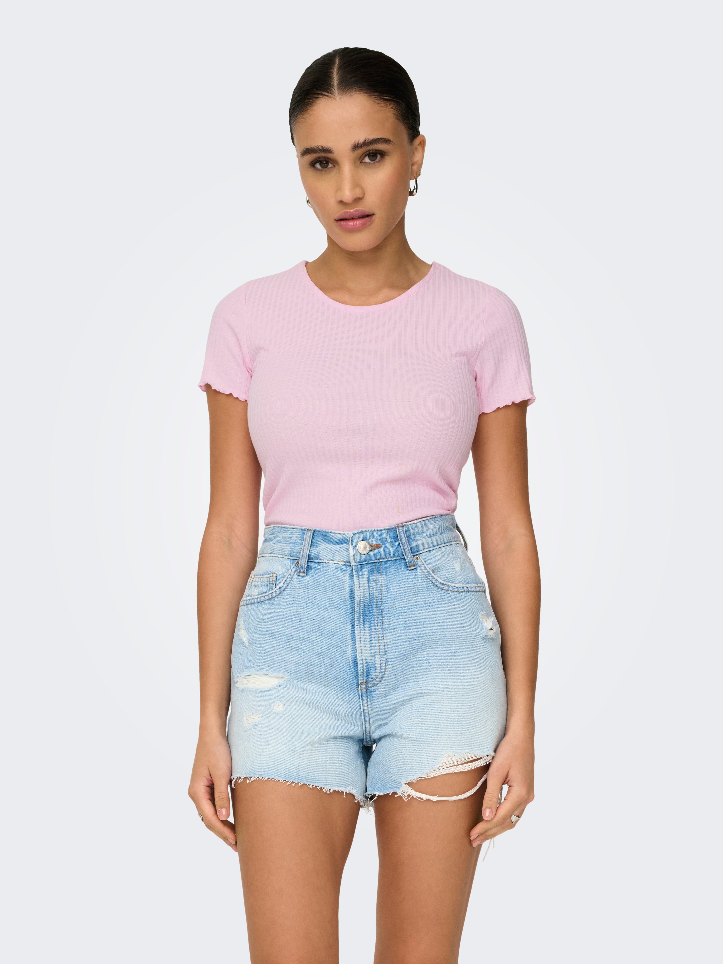 only Damen T-Shirts Pink Lady