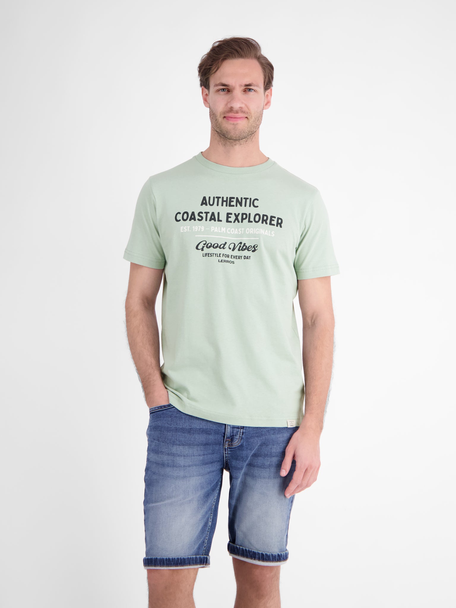 Lerros Herren T-Shirts kurz Bay Green