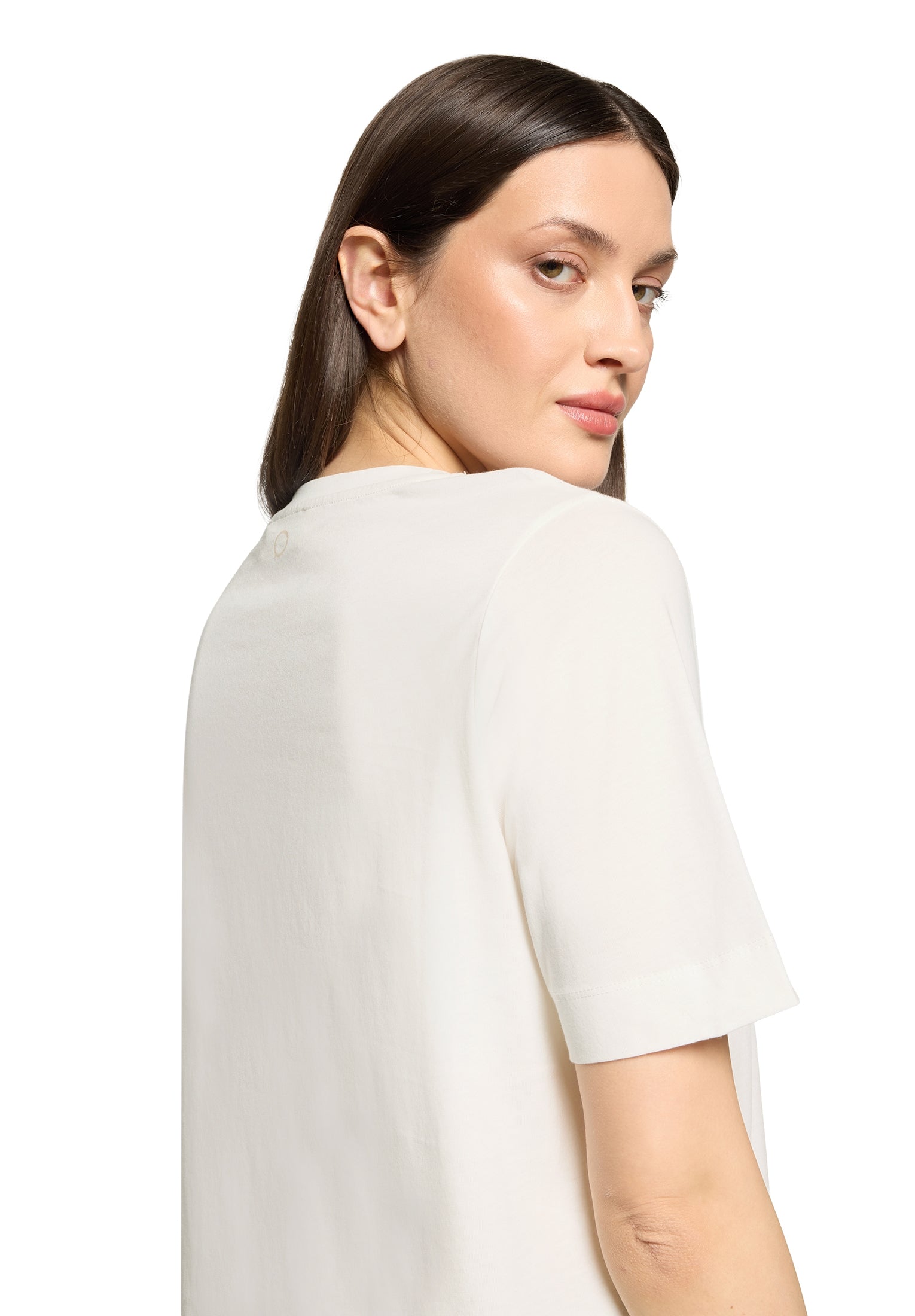Cartoon Damen T-Shirts Patch Cream/Bei
